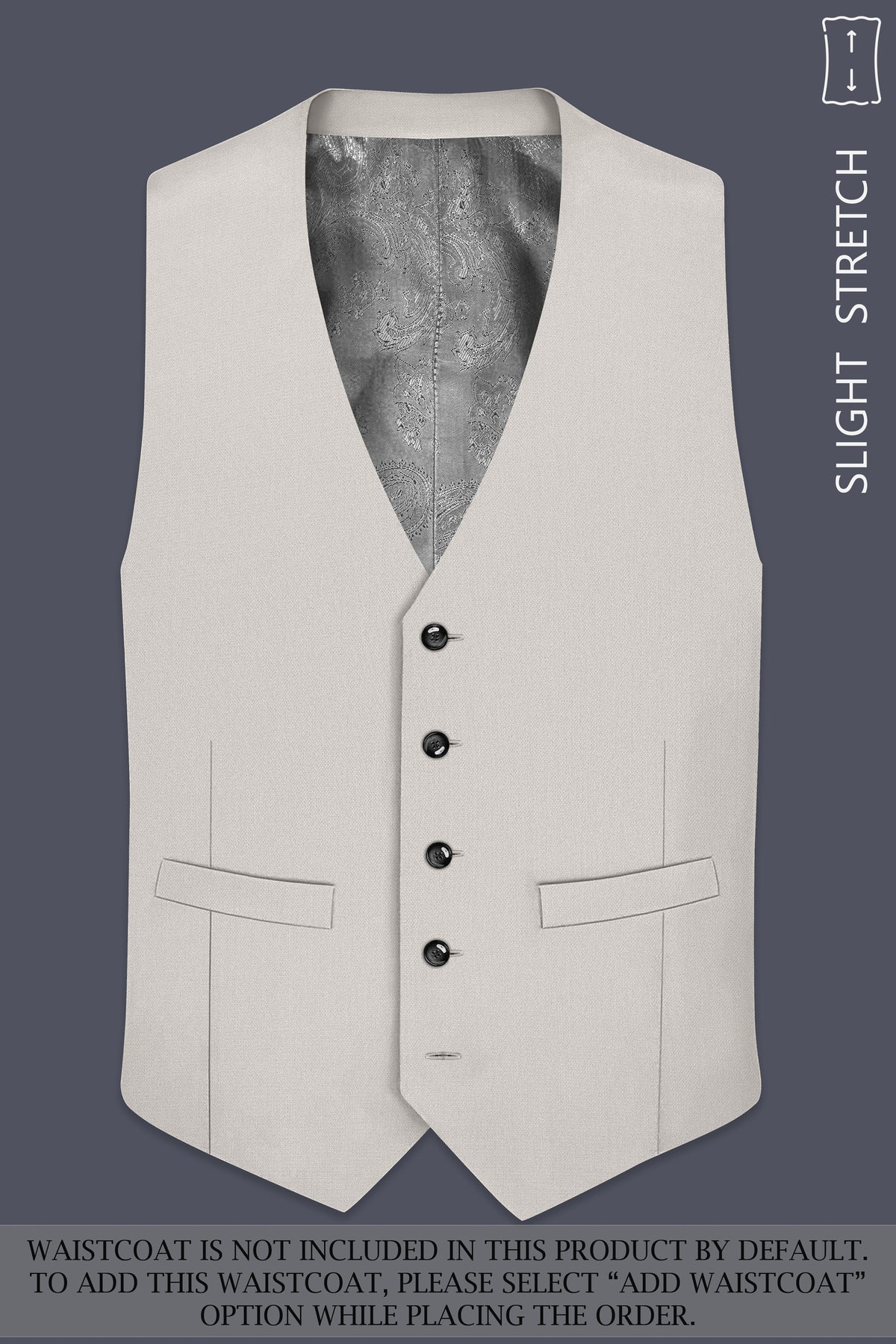 Helix-Fossil Gray Diamond Textured Wool Rich Slight Stretch Single Breasted Suit