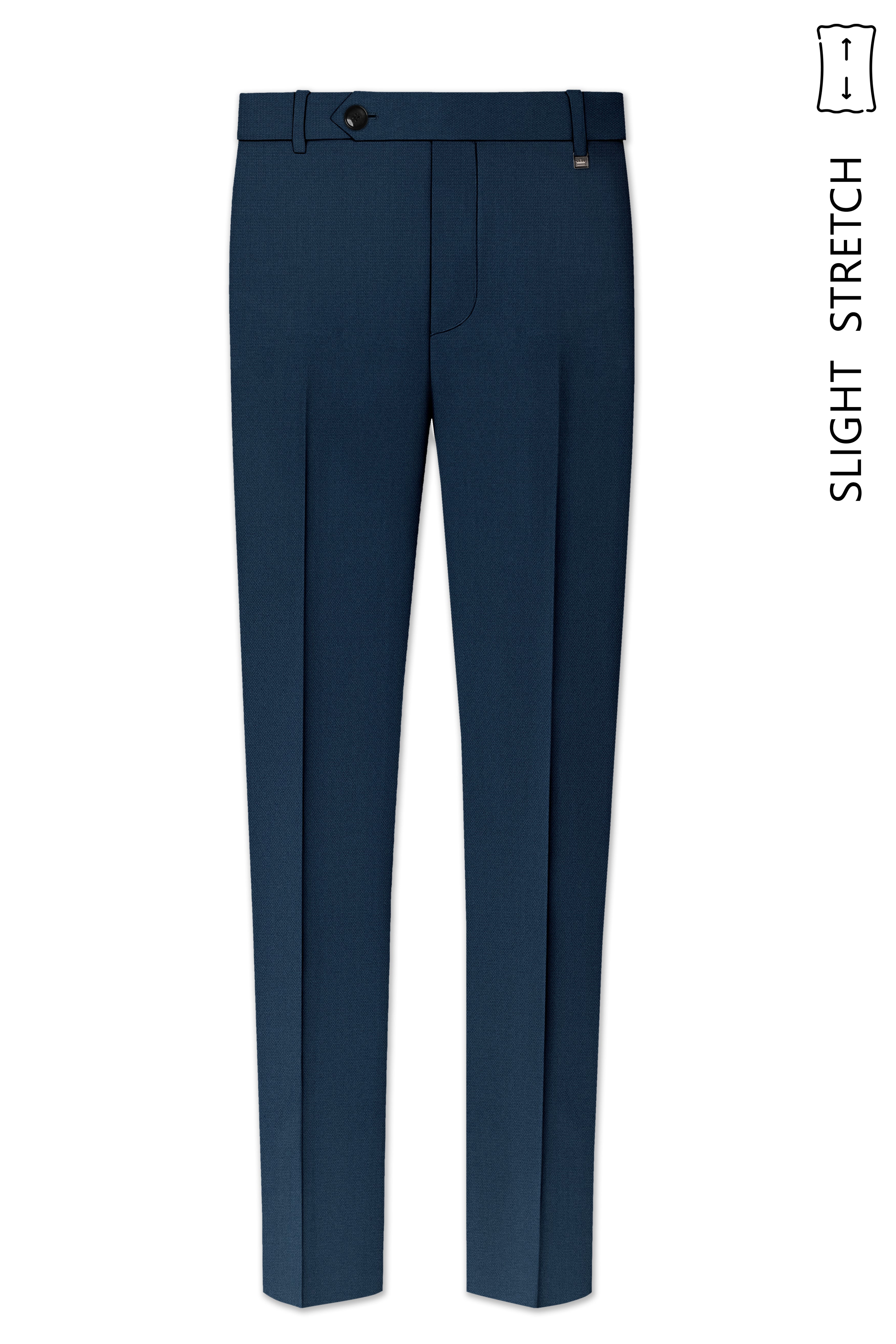 Noctis-Cinder Blue Diamond Textured Wool Rich Slight Stretch Single Breasted Suit