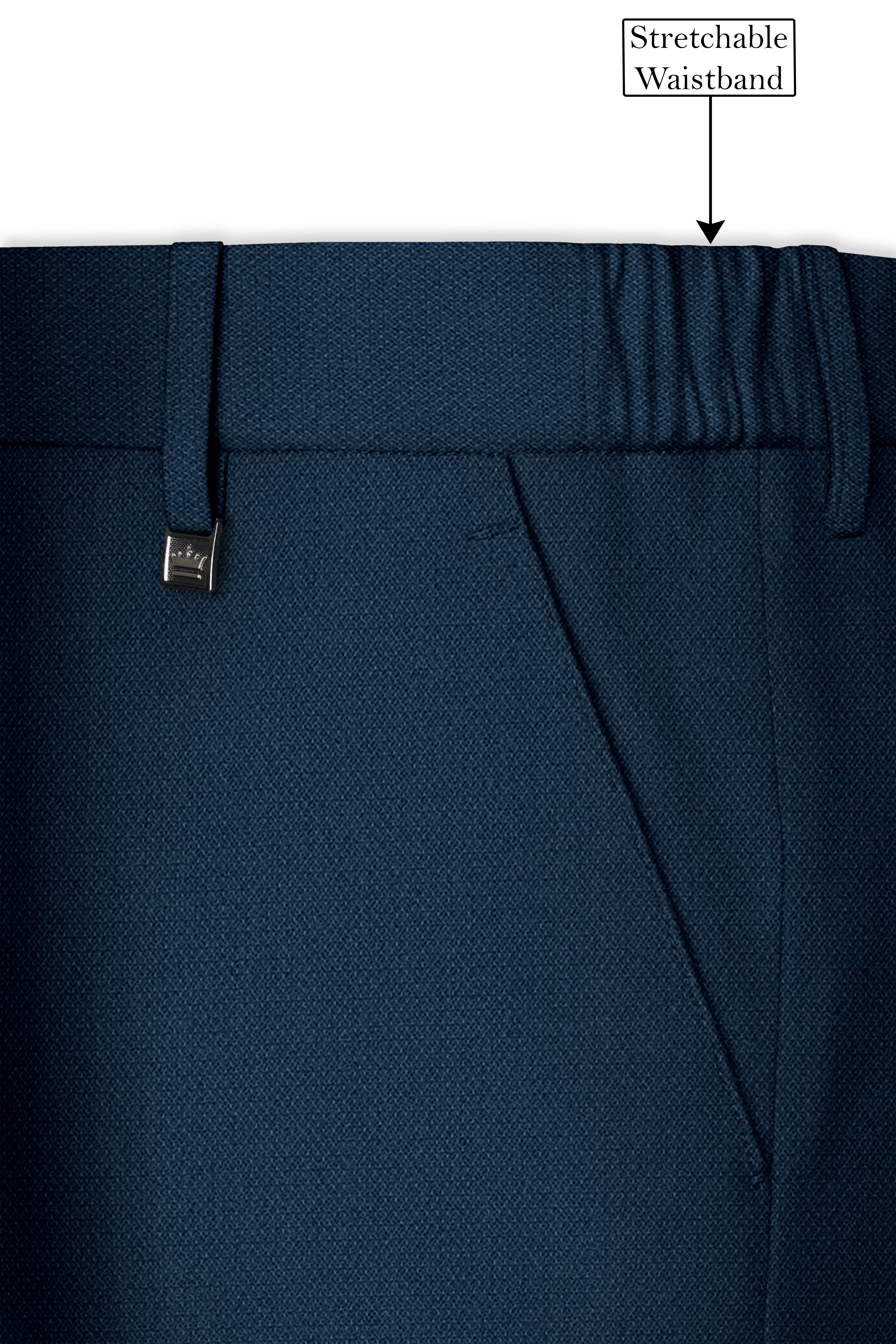 Noctis-Cinder Blue Diamond Textured Wool Rich Slight Stretch Single Breasted Suit
