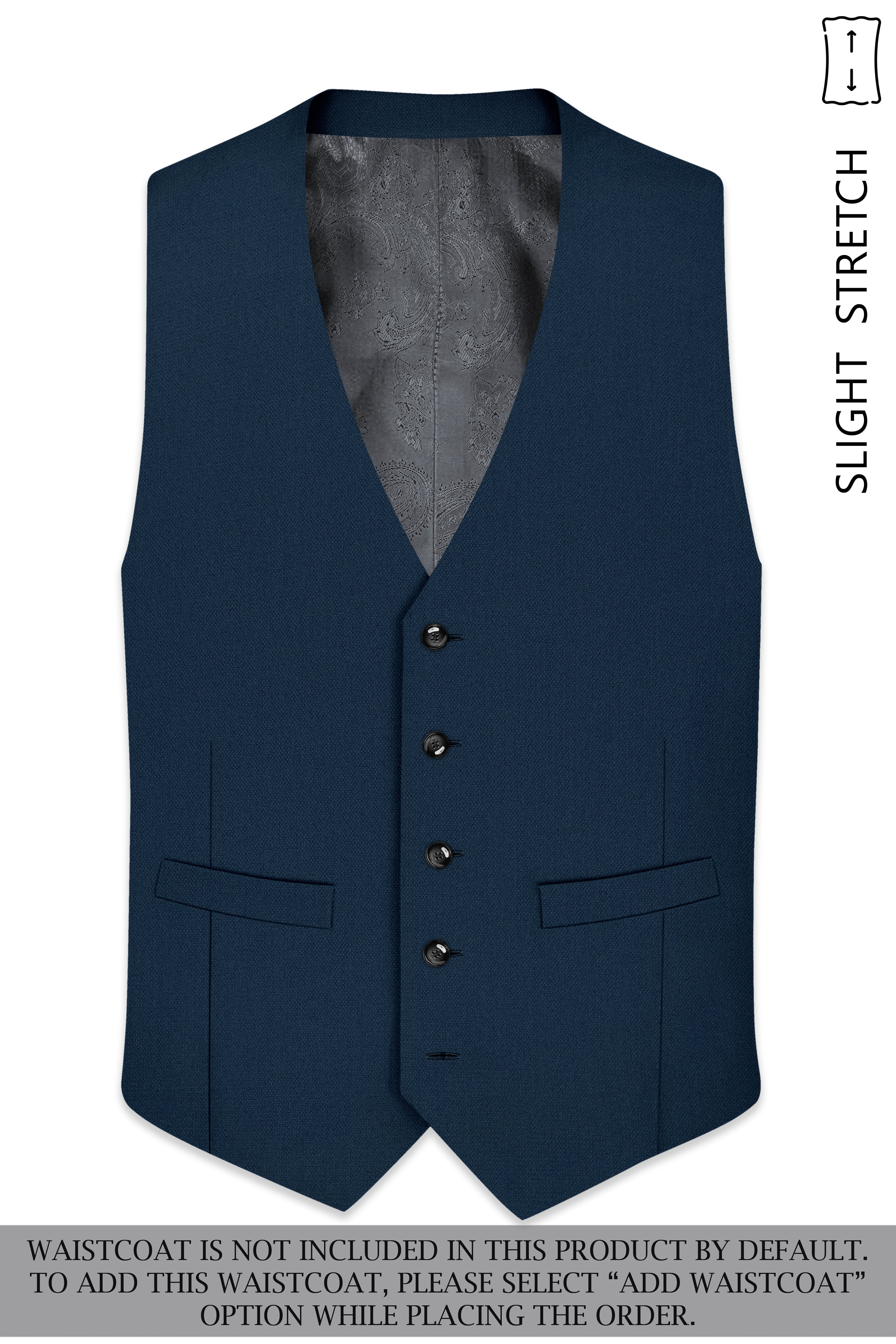Noctis-Cinder Blue Diamond Textured Wool Rich Slight Stretch Single Breasted Suit