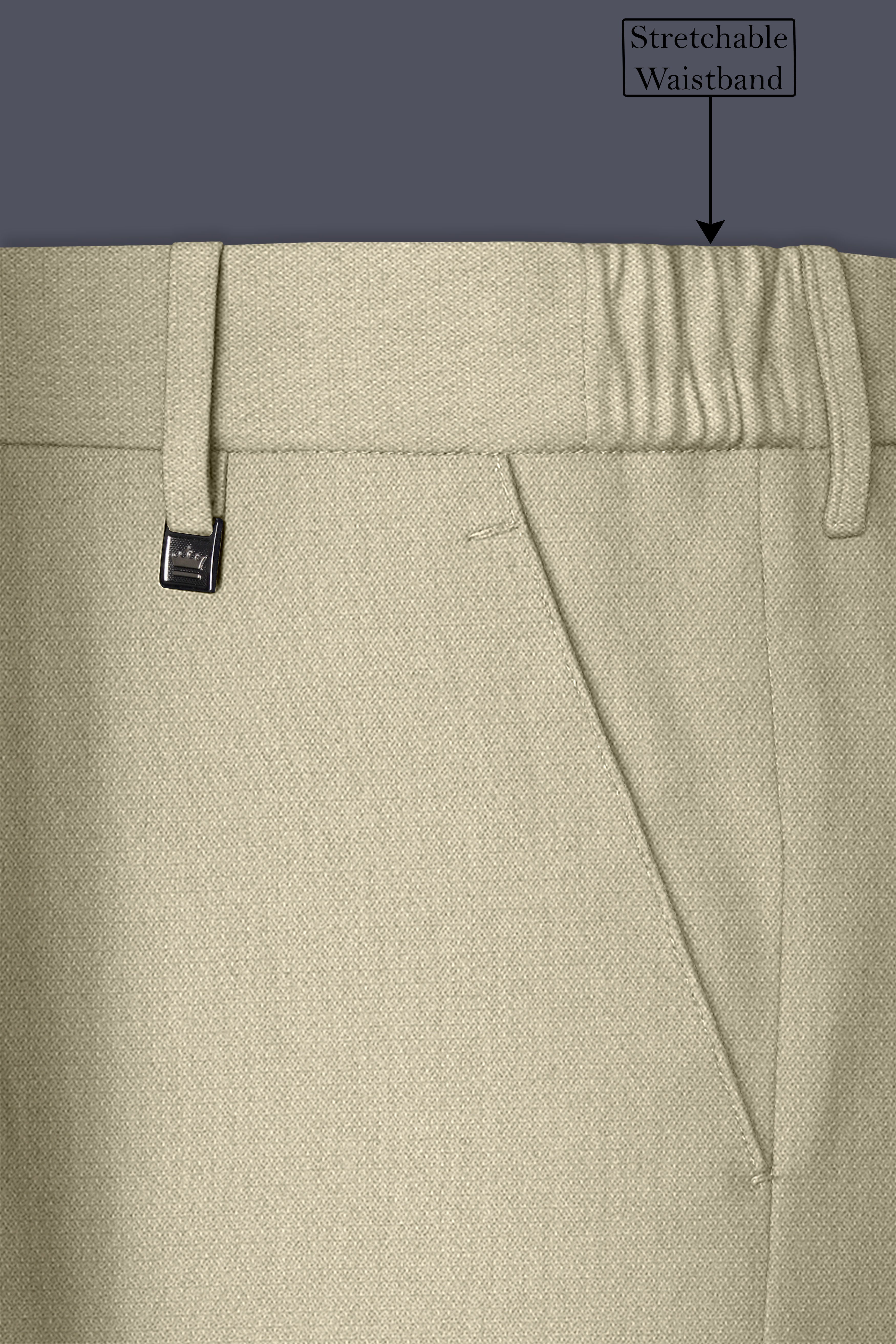 Cedar-Tallow Green Diamond Textured Wool Rich Slight Stretch Single Breasted Suit