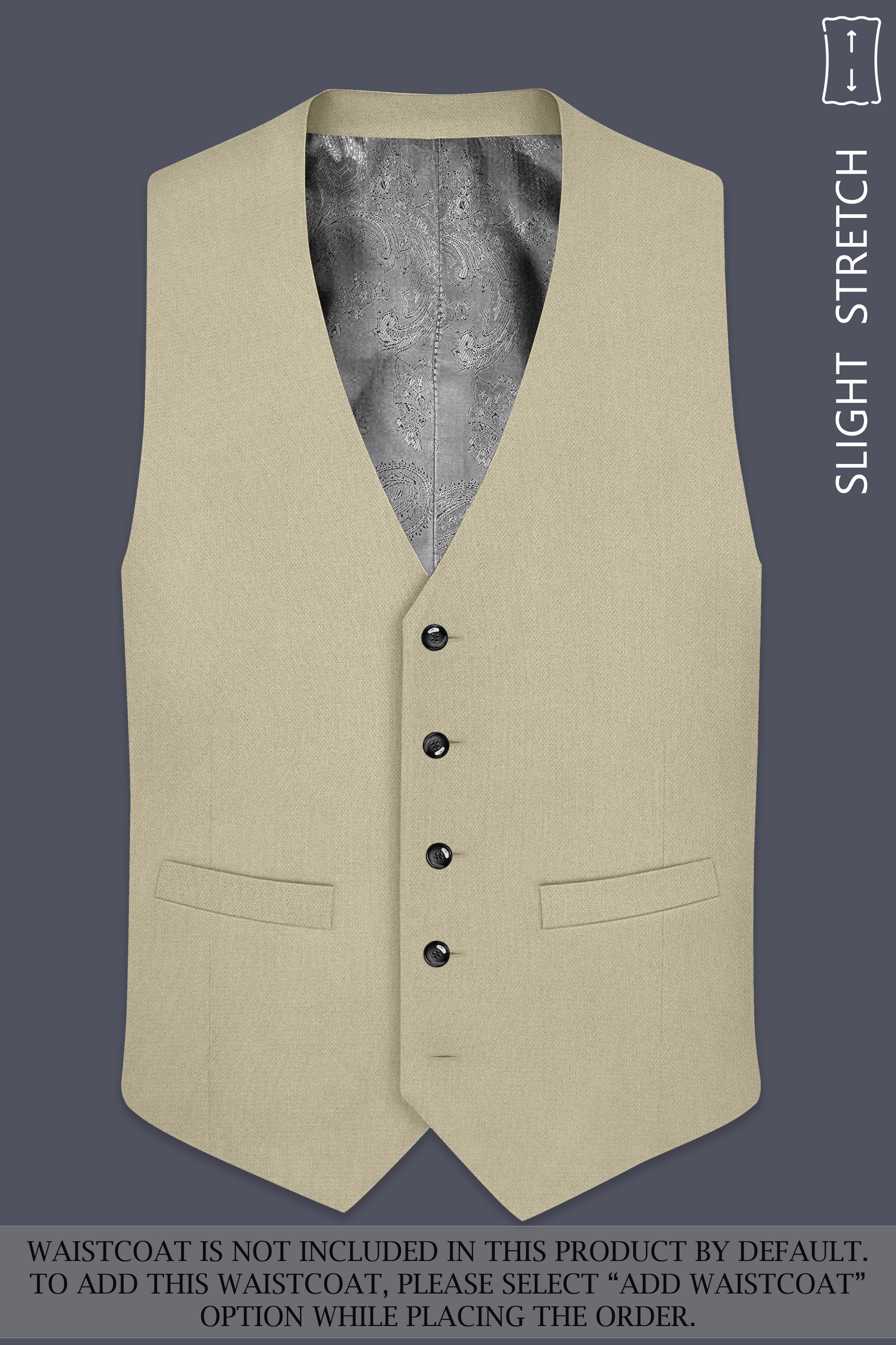 Cedar-Tallow Green Diamond Textured Wool Rich Slight Stretch Single Breasted Suit