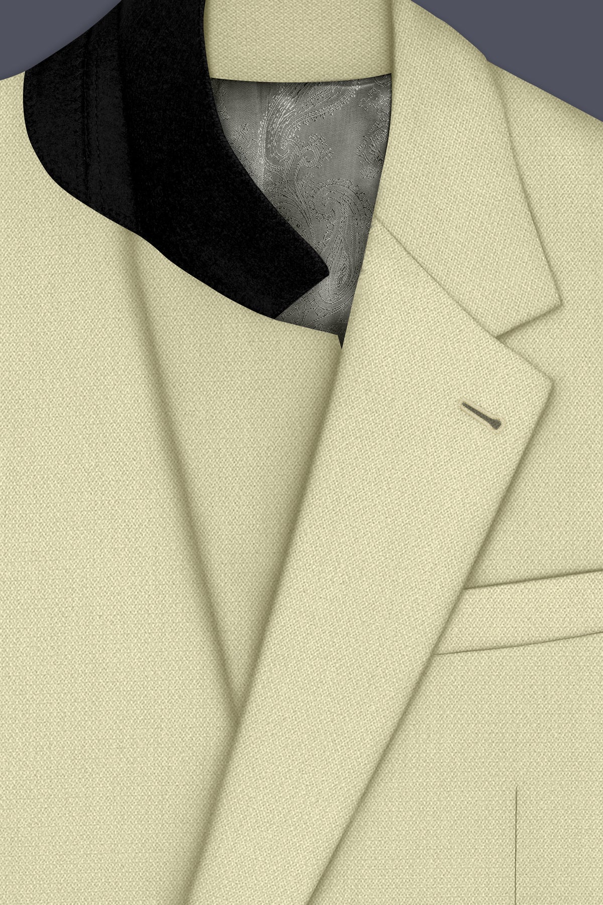 Cedar-Tallow Green Diamond Textured Wool Rich Slight Stretch Single Breasted Suit