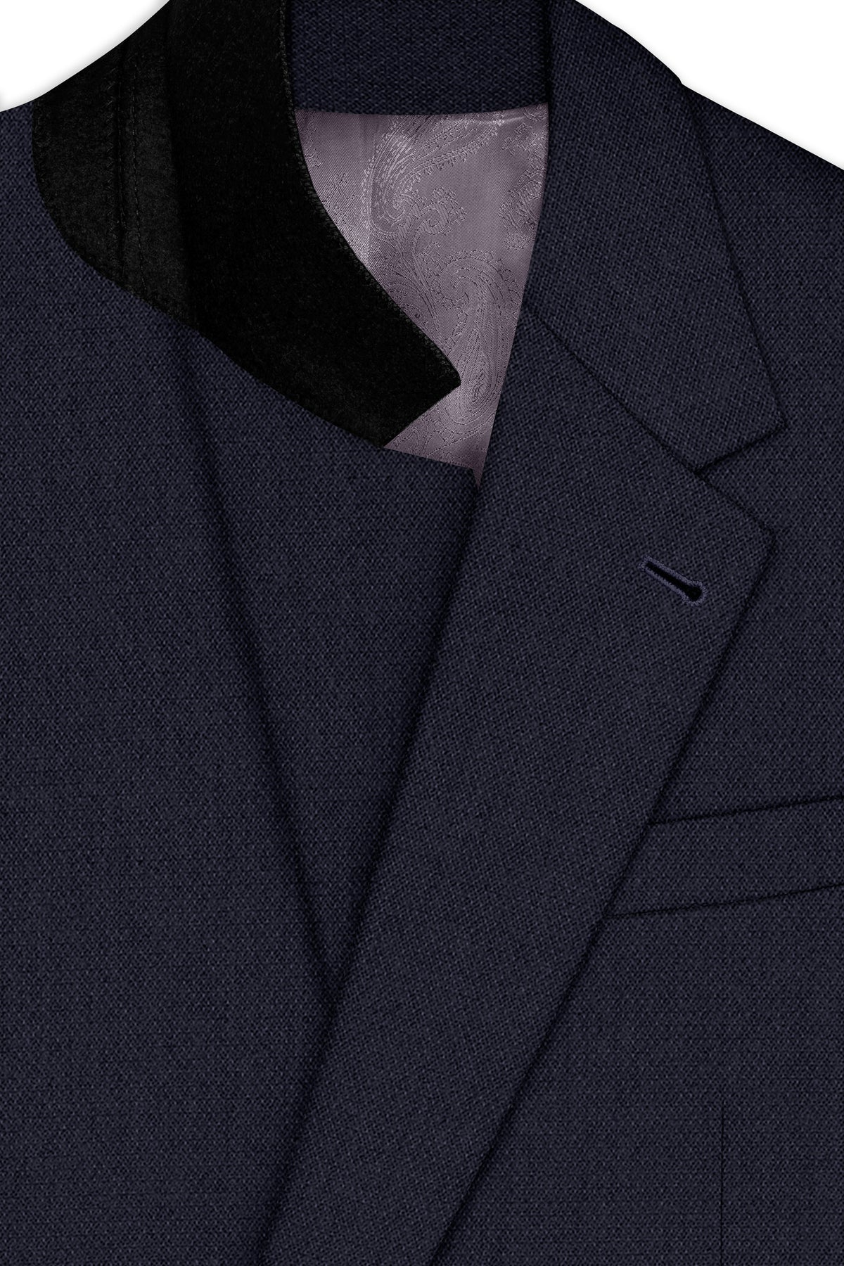 Vesper-Bastille Purple Diamond Textured Wool Rich Slight Stretch Single Breasted Suit