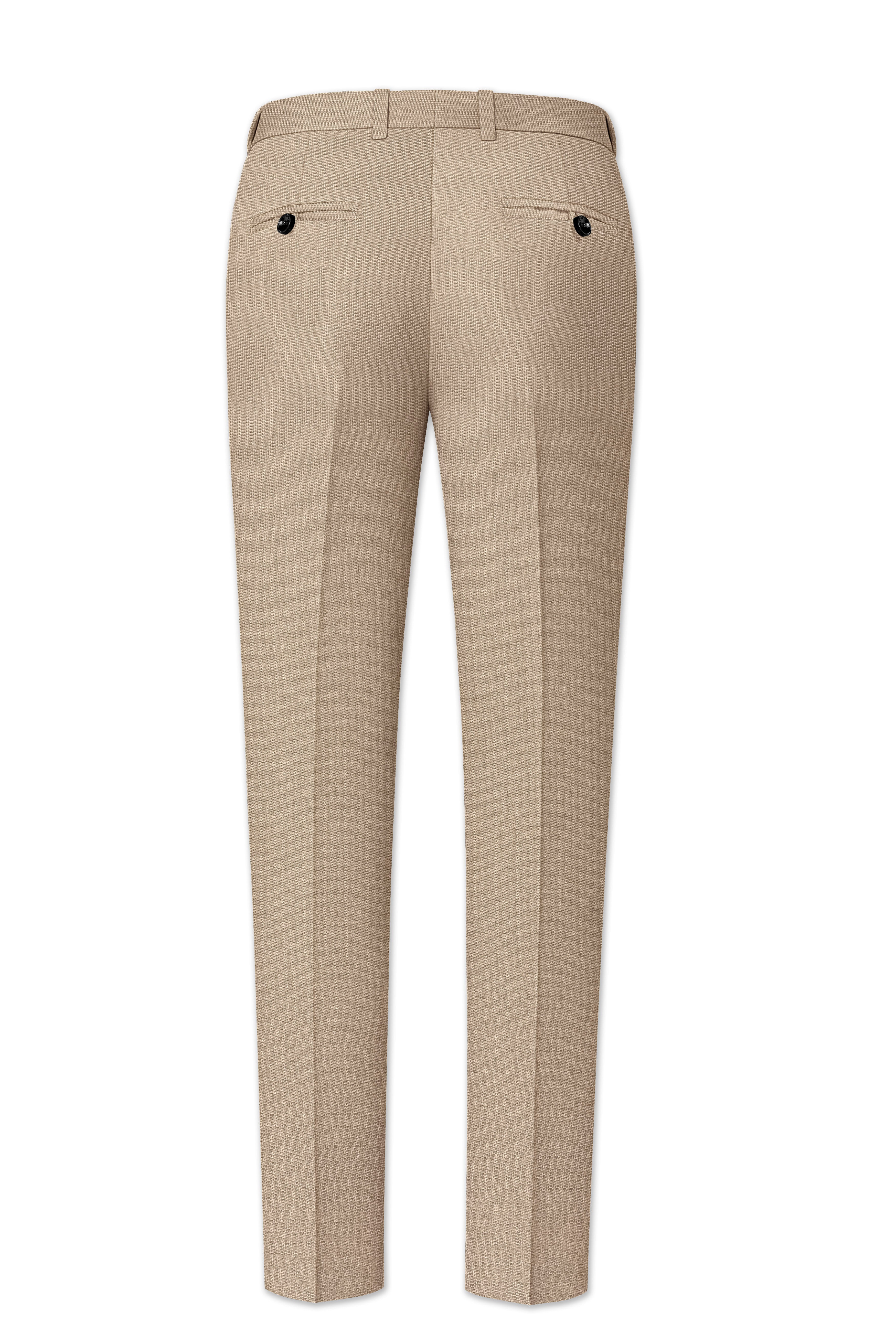 Sable-Mongoose Cream Diamond Textured Wool Rich Slight Stretch Single Breasted Suit