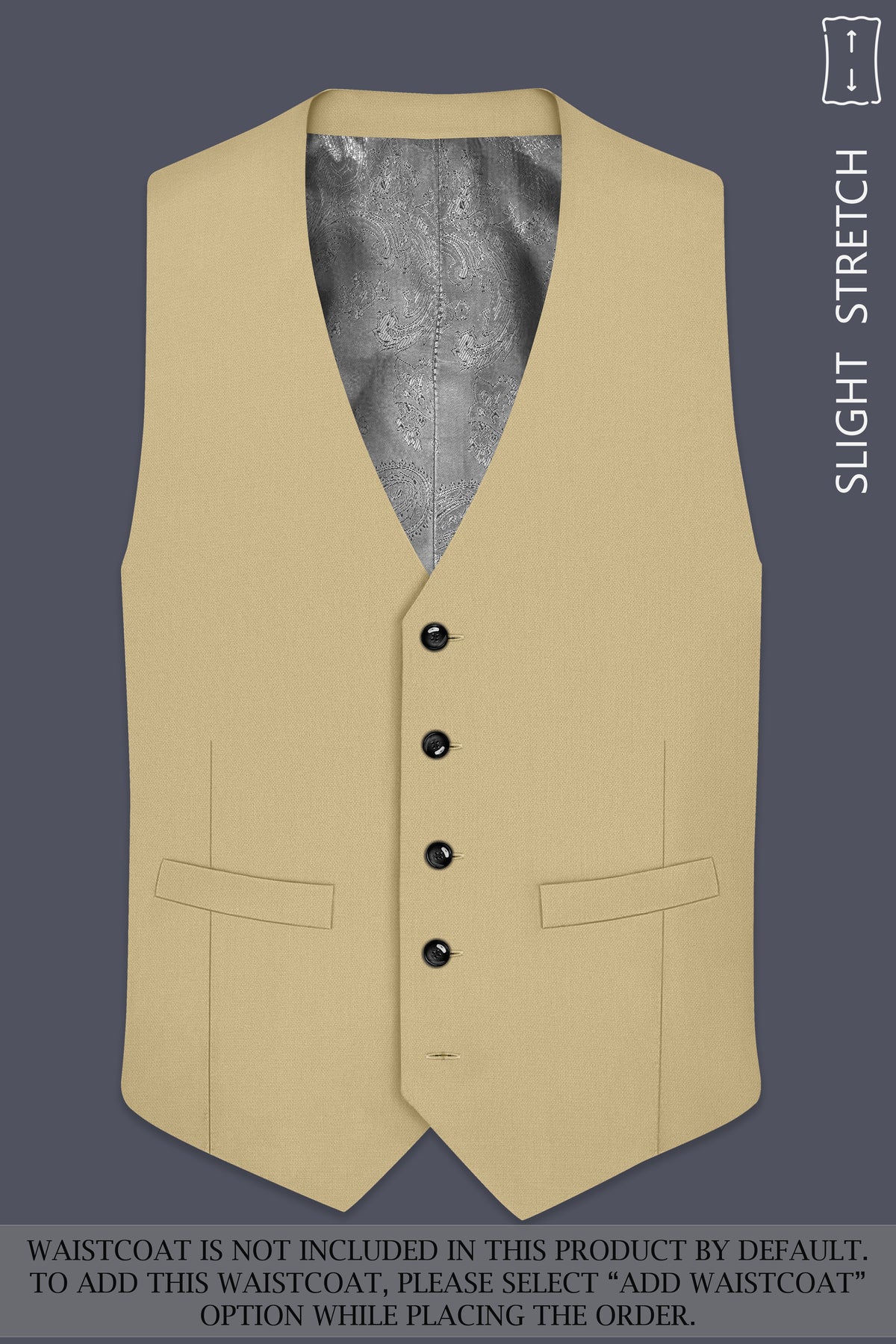 Sable-Mongoose Cream Diamond Textured Wool Rich Slight Stretch Single Breasted Suit
