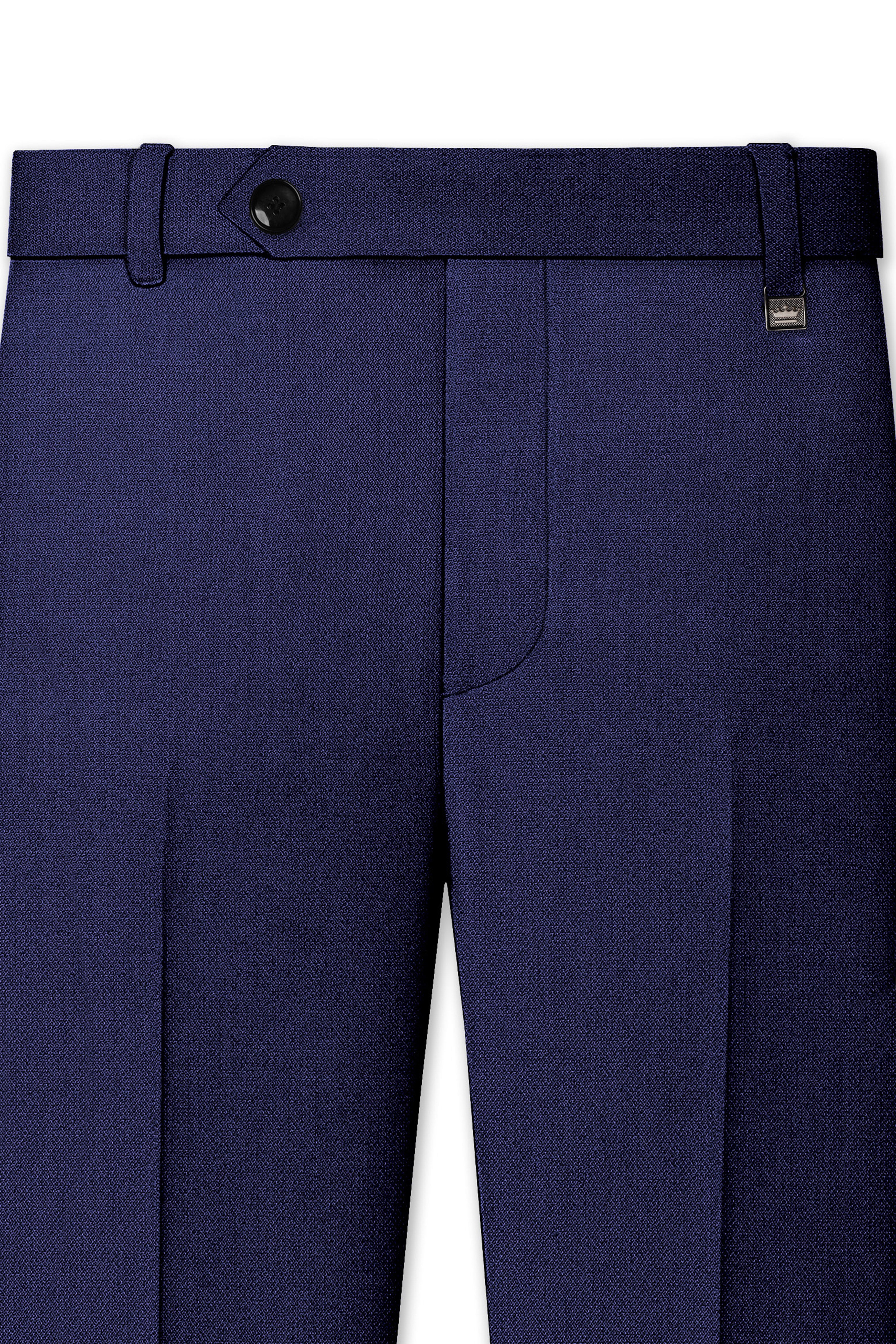 Orion-Vulcan Blue Diamond Textured Wool Rich Slight Stretch Single Breasted Suit