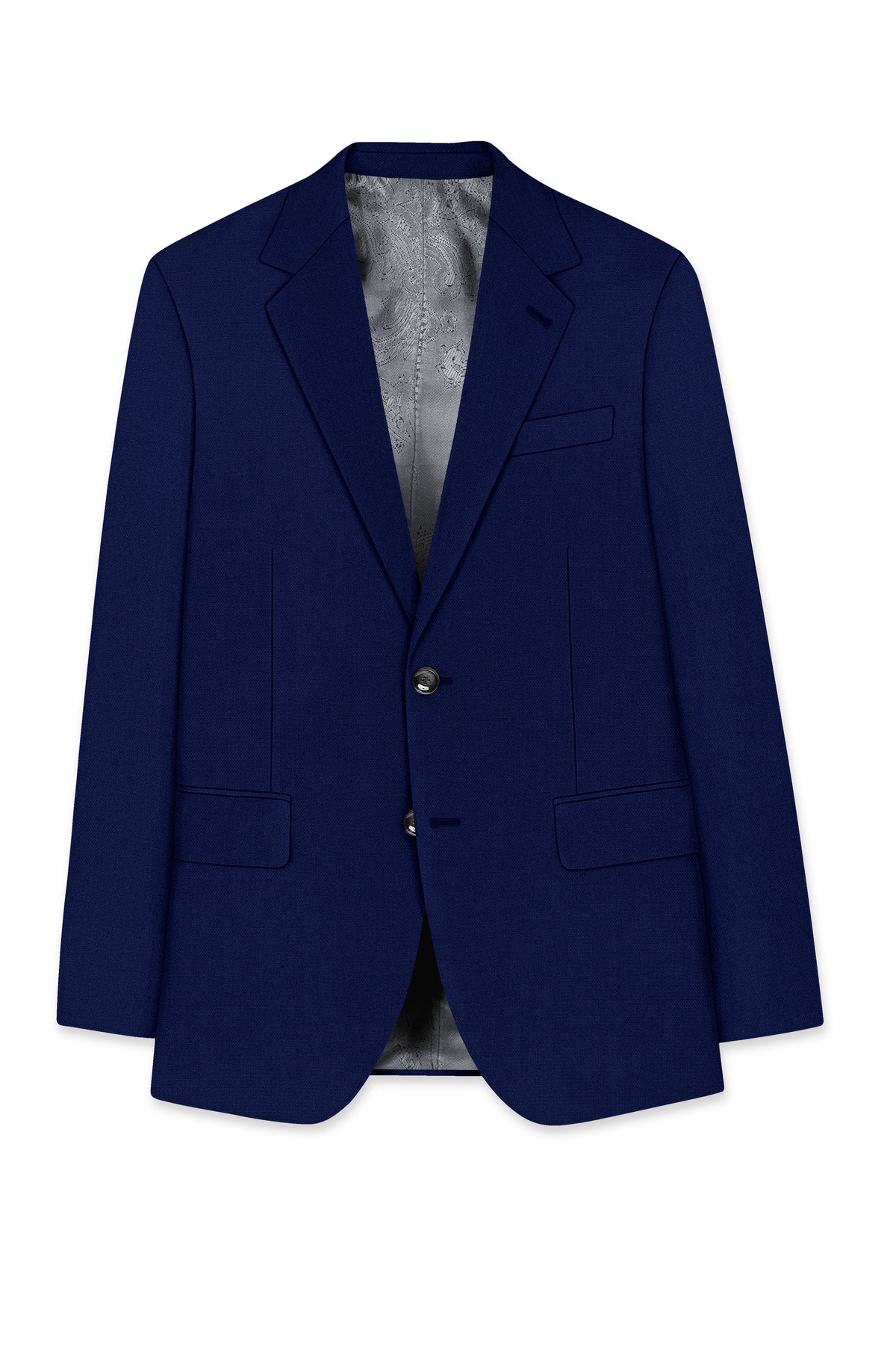 Orion-Vulcan Blue Diamond Textured Wool Rich Slight Stretch Single Breasted Suit