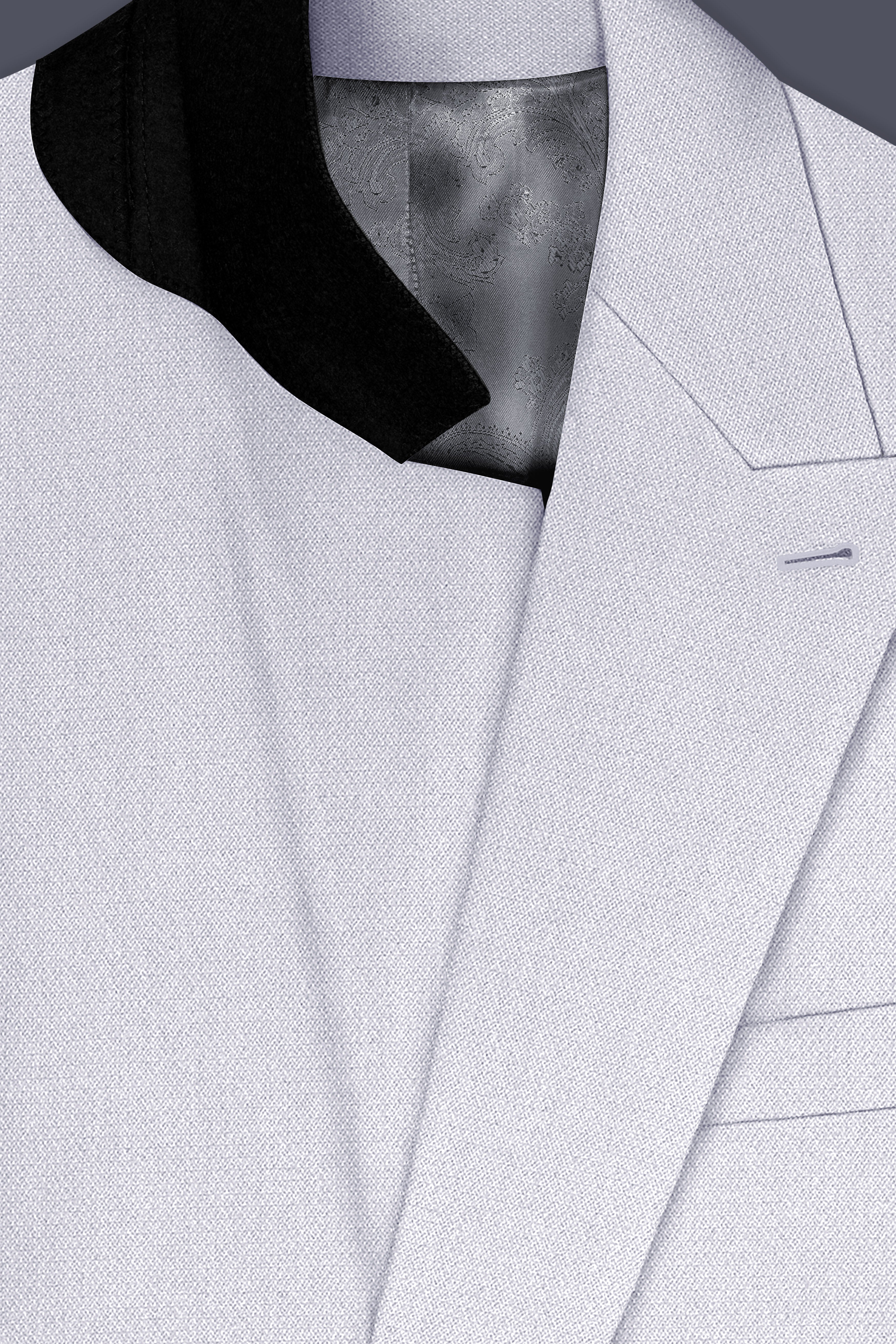 Prism-Chalice Gray Diamond Textured Wool Rich Slight Stretch Double Breasted Suit