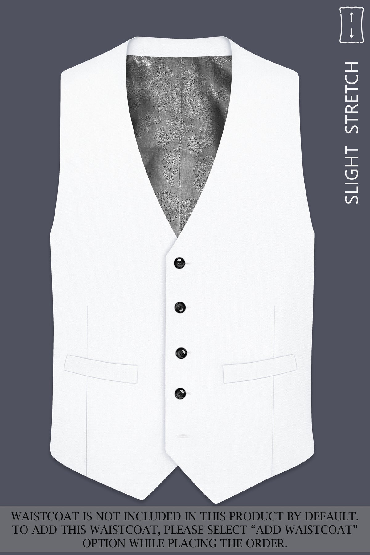Sterling-Bright White Diamond Textured Wool Rich Slight Stretch Double Breasted Suit