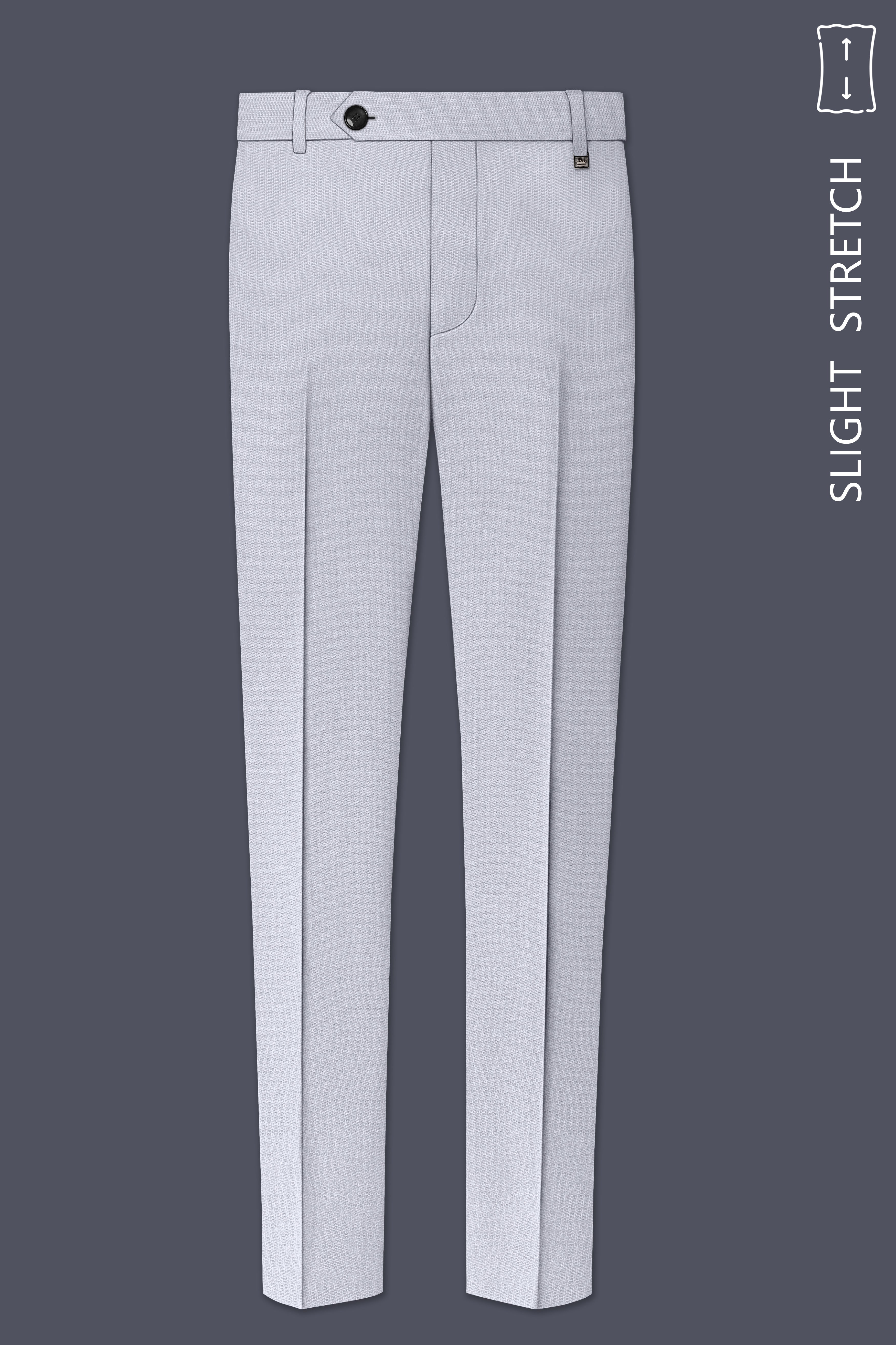 Mist-Spun Pearl Gray Diamond Textured Wool Rich Slight Stretch Double Breasted Suit
