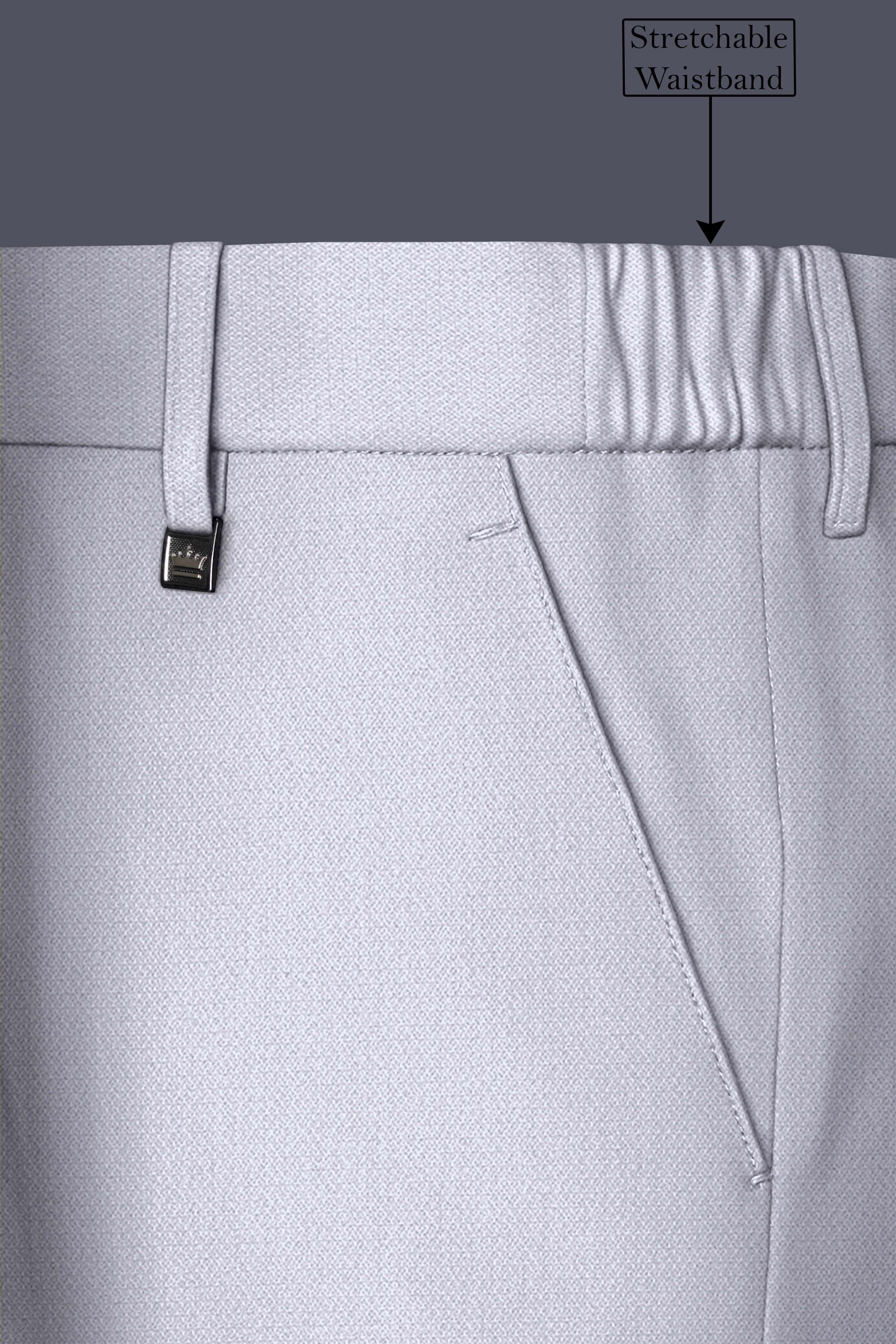 Mist-Spun Pearl Gray Diamond Textured Wool Rich Slight Stretch Double Breasted Suit