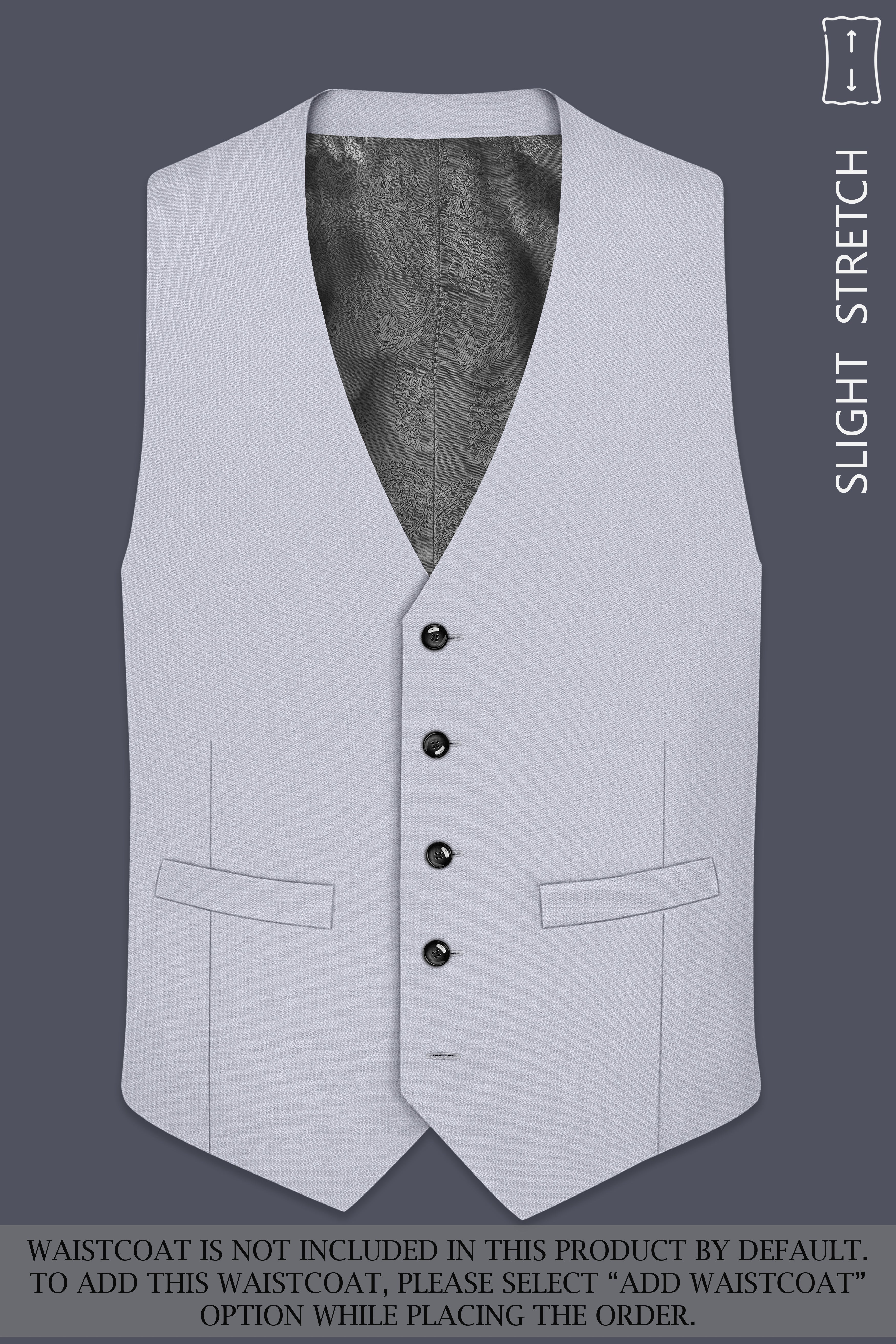 Mist-Spun Pearl Gray Diamond Textured Wool Rich Slight Stretch Double Breasted Suit