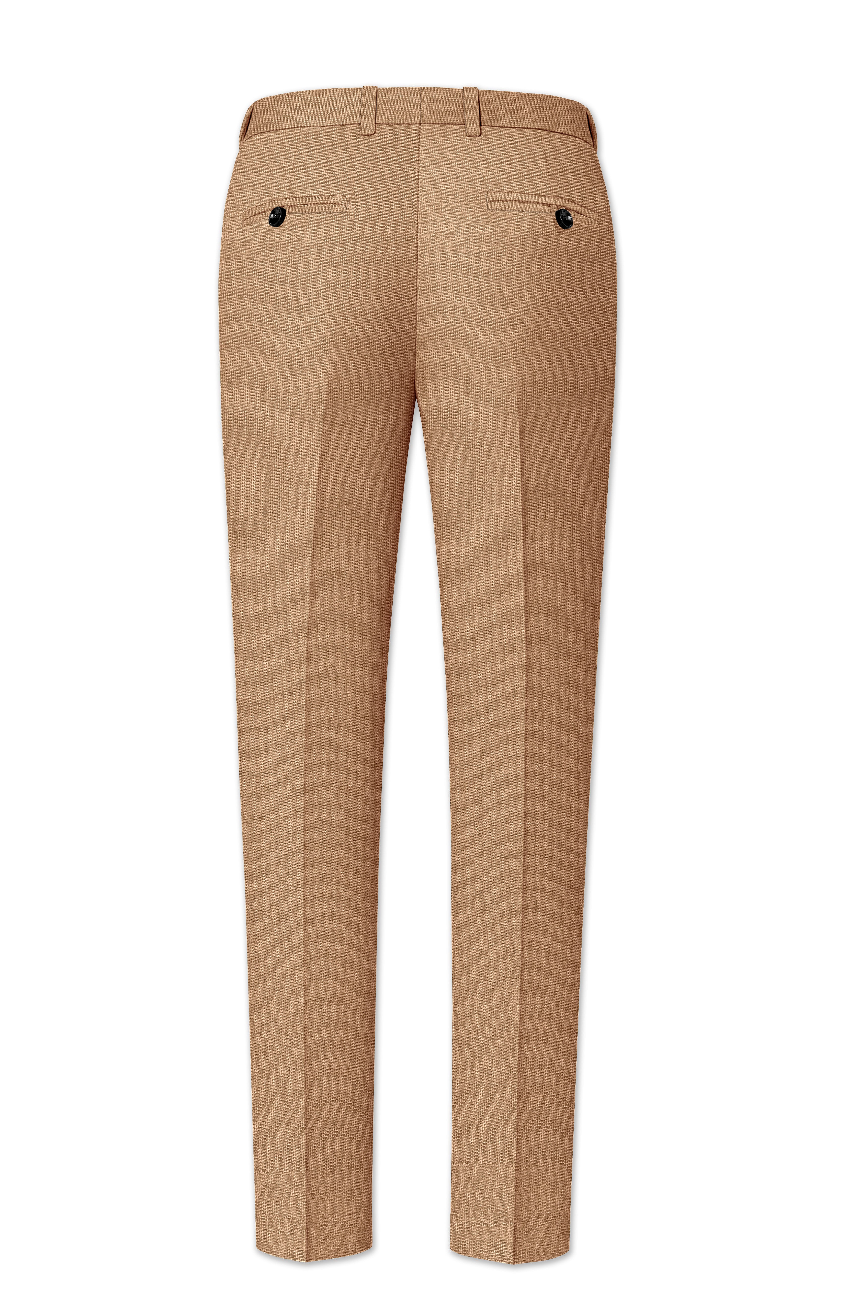 Sienna-Teak Brown Diamond Textured Wool Rich Slight Stretch Double Breasted Suit