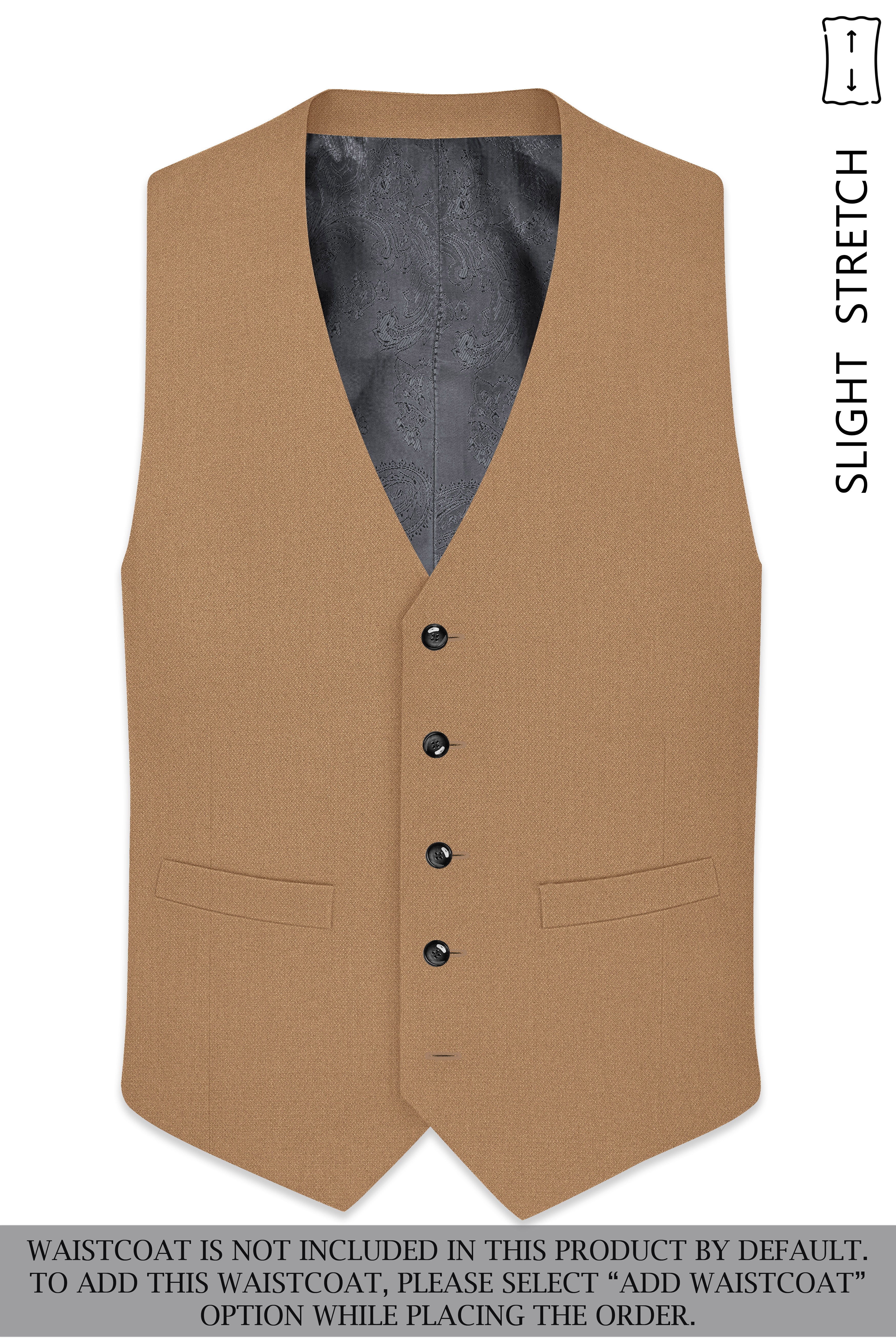 Sienna-Teak Brown Diamond Textured Wool Rich Slight Stretch Double Breasted Suit