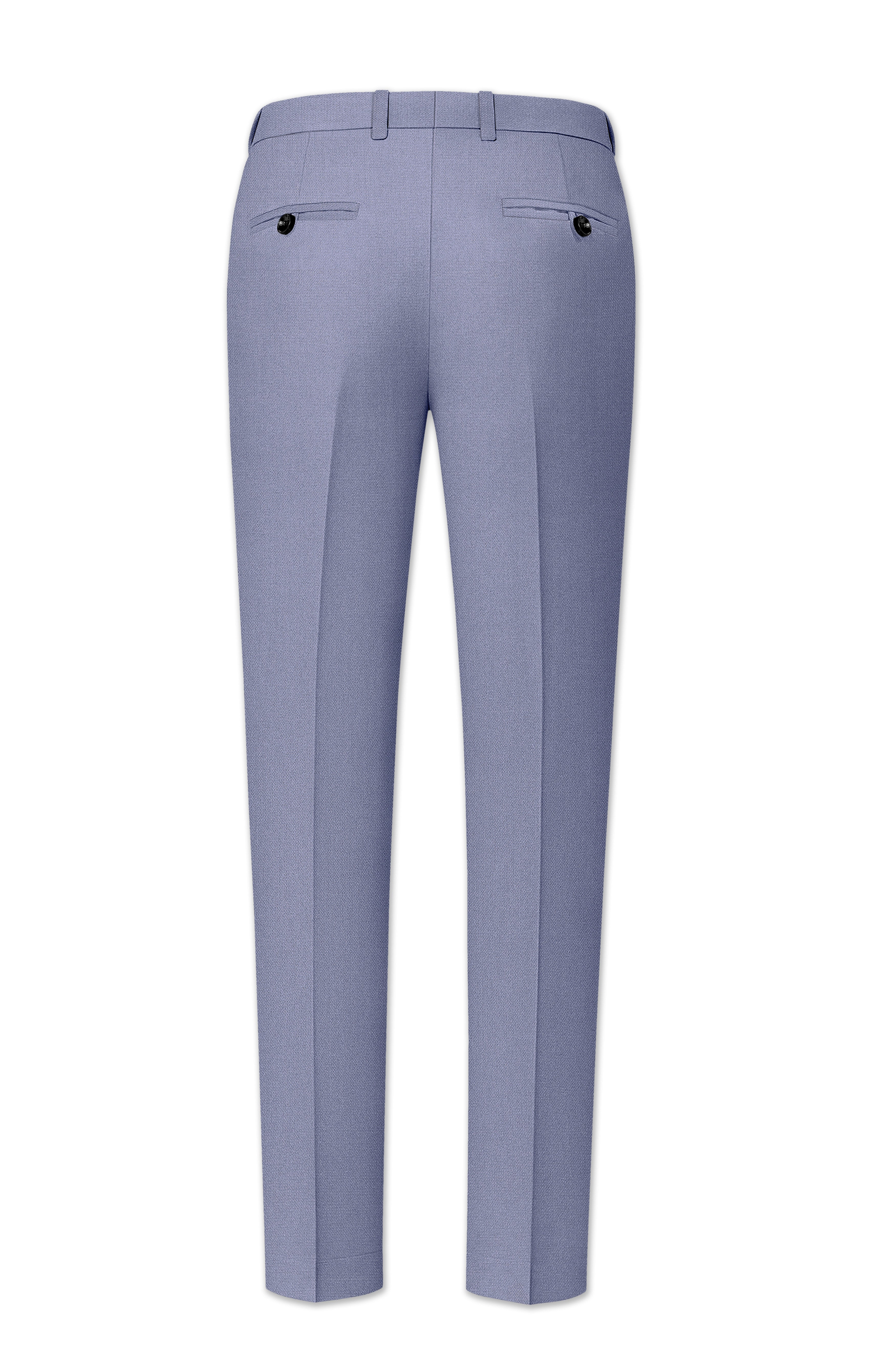 Harbor-Waterloo Blue Diamond Textured Wool Rich Slight Stretch Double Breasted Suit