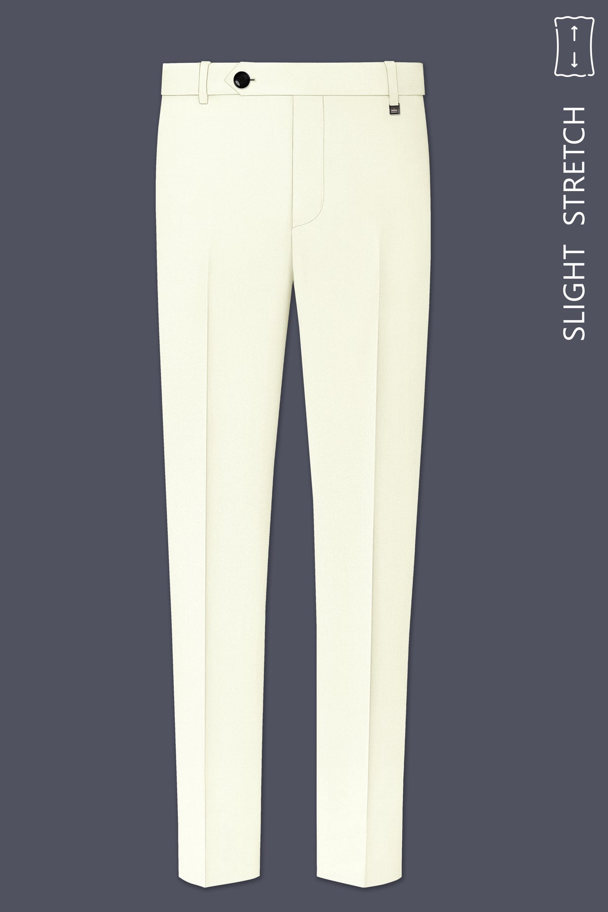 Ecru-Merino Off White Diamond Textured Wool Rich Slight Stretch Double Breasted Suit