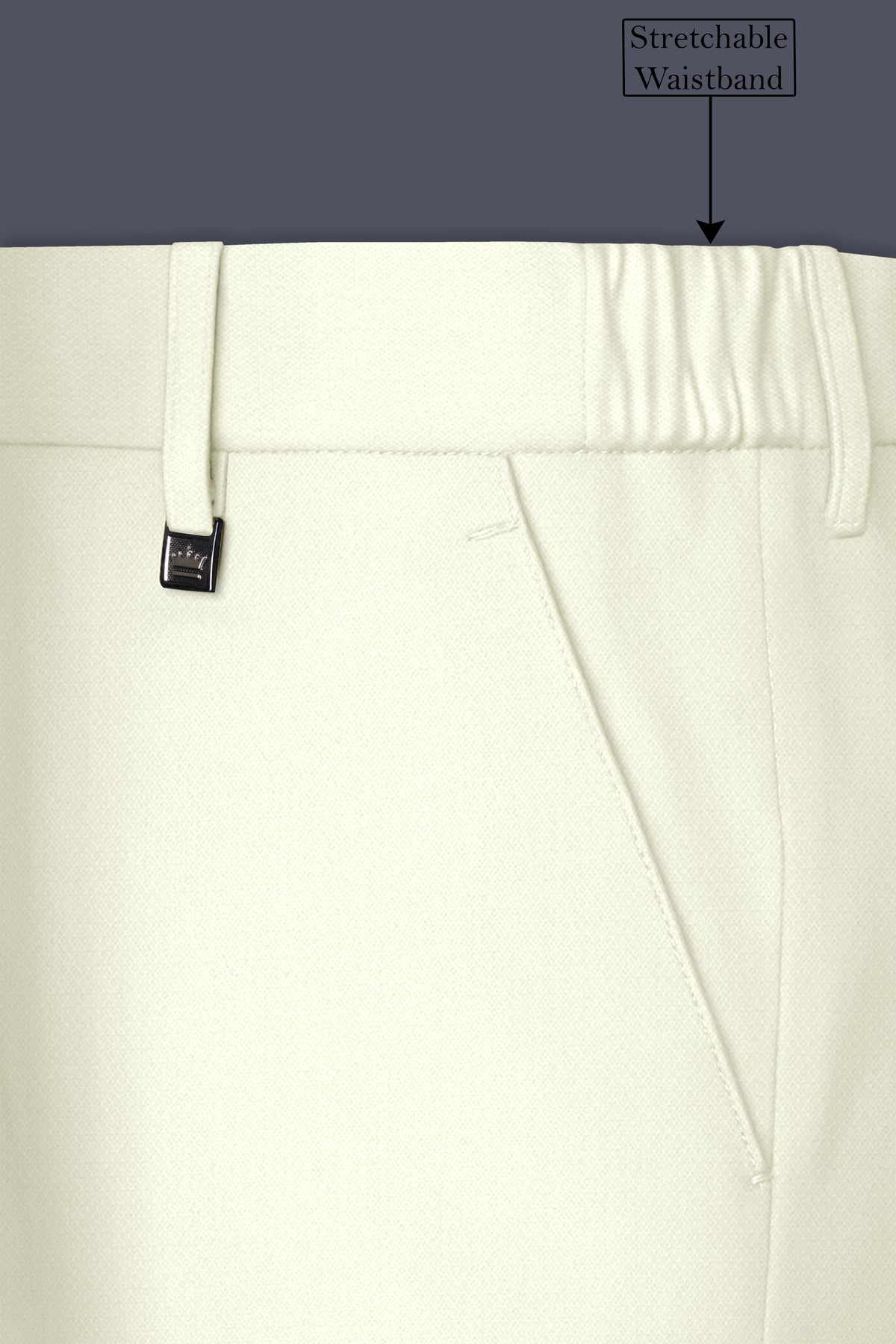 Ecru-Merino Off White Diamond Textured Wool Rich Slight Stretch Double Breasted Suit