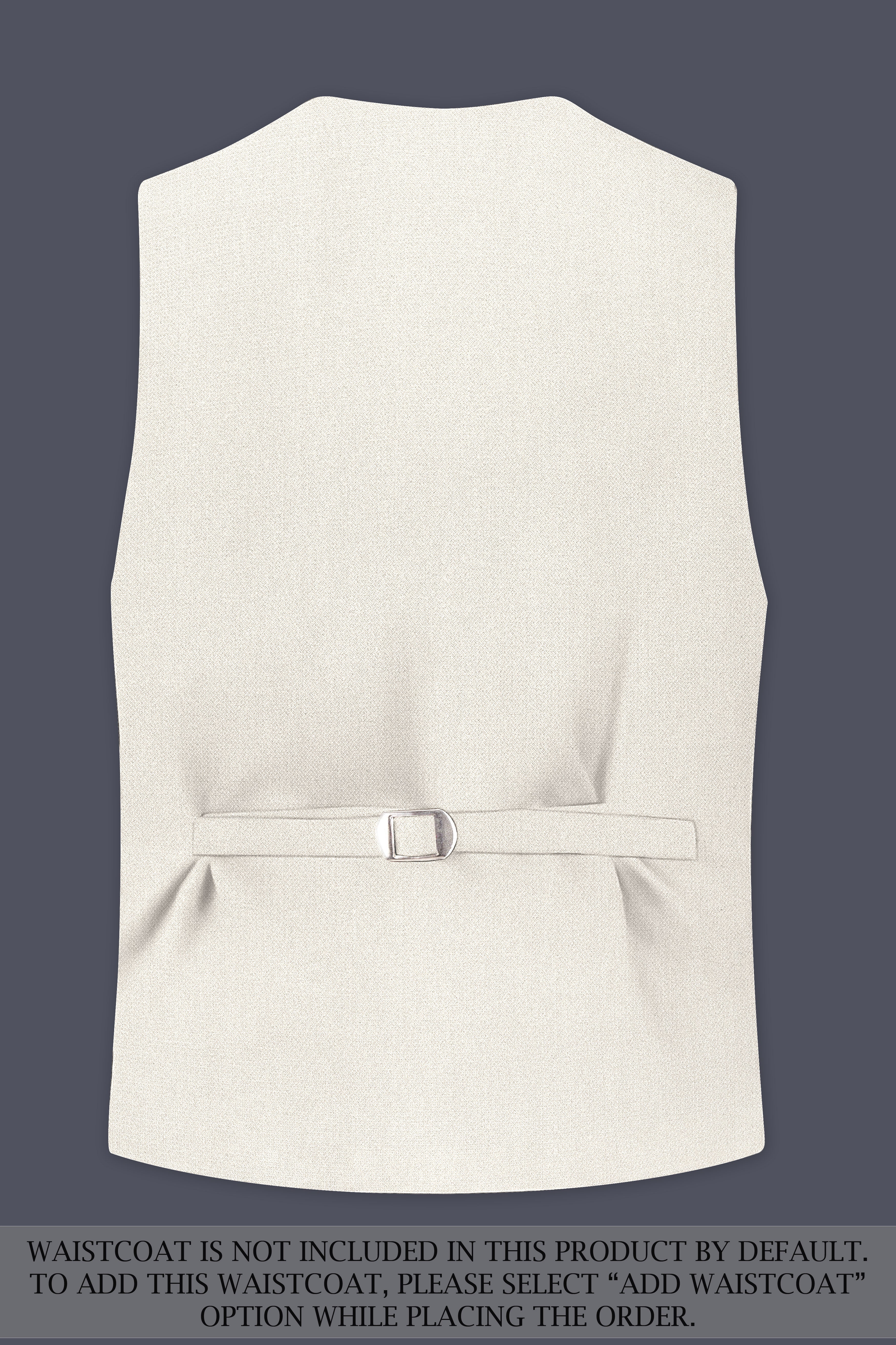 Ecru-Merino Off White Diamond Textured Wool Rich Slight Stretch Double Breasted Suit