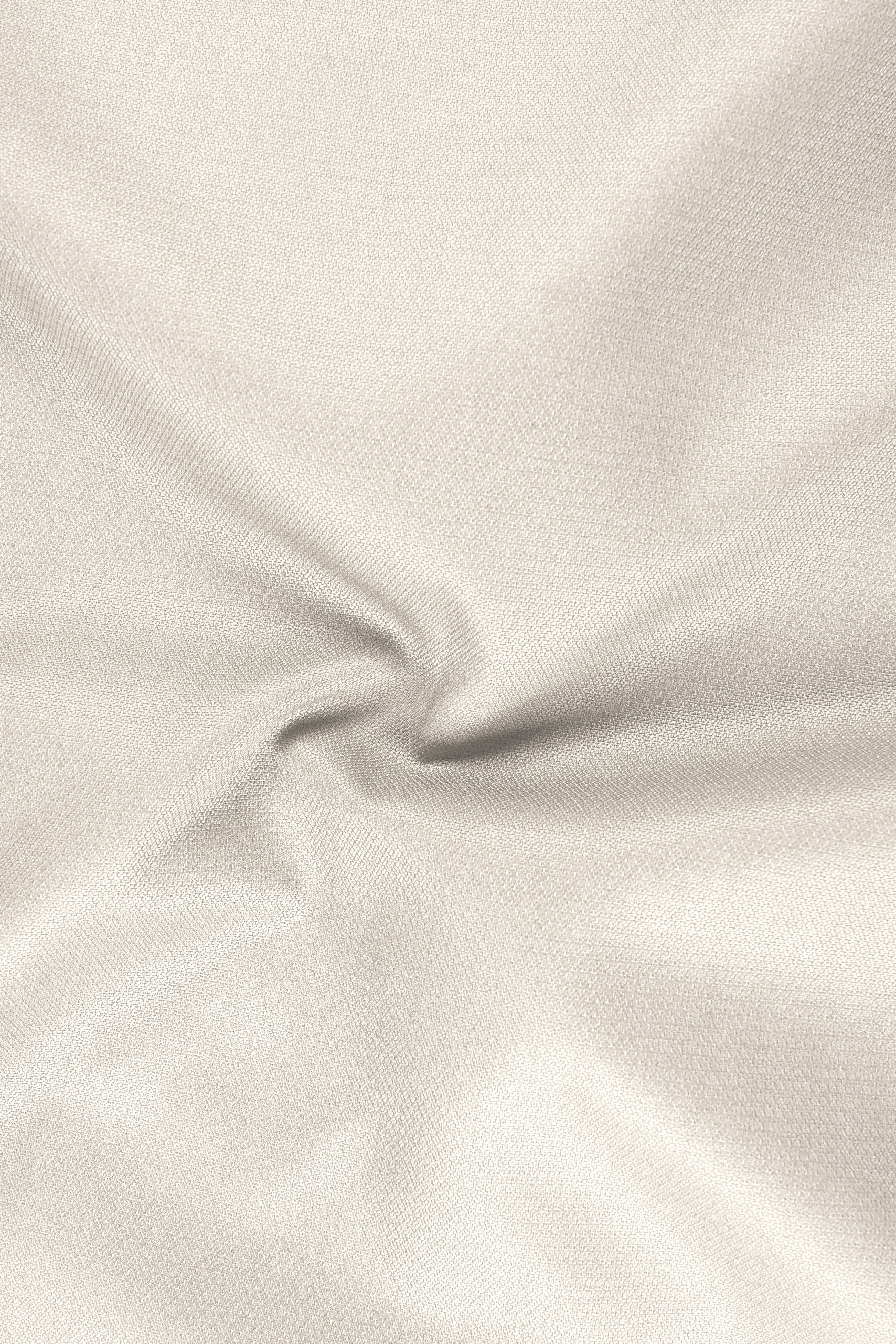 Ecru-Merino Off White Diamond Textured Wool Rich Slight Stretch Double Breasted Suit
