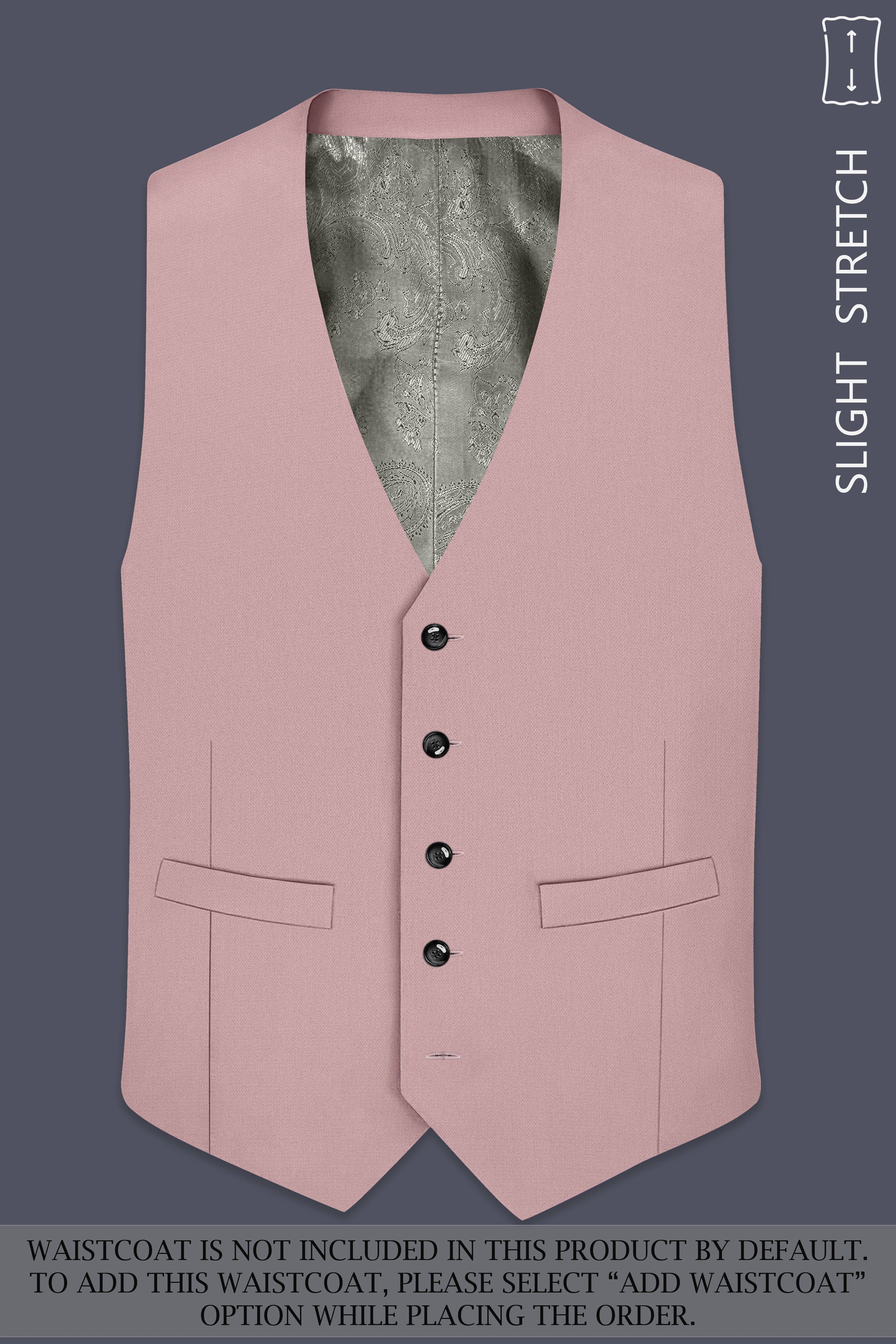 Aurore-Brandy Rose Pink Diamond Textured Wool Rich Slight Stretch Double Breasted Suit