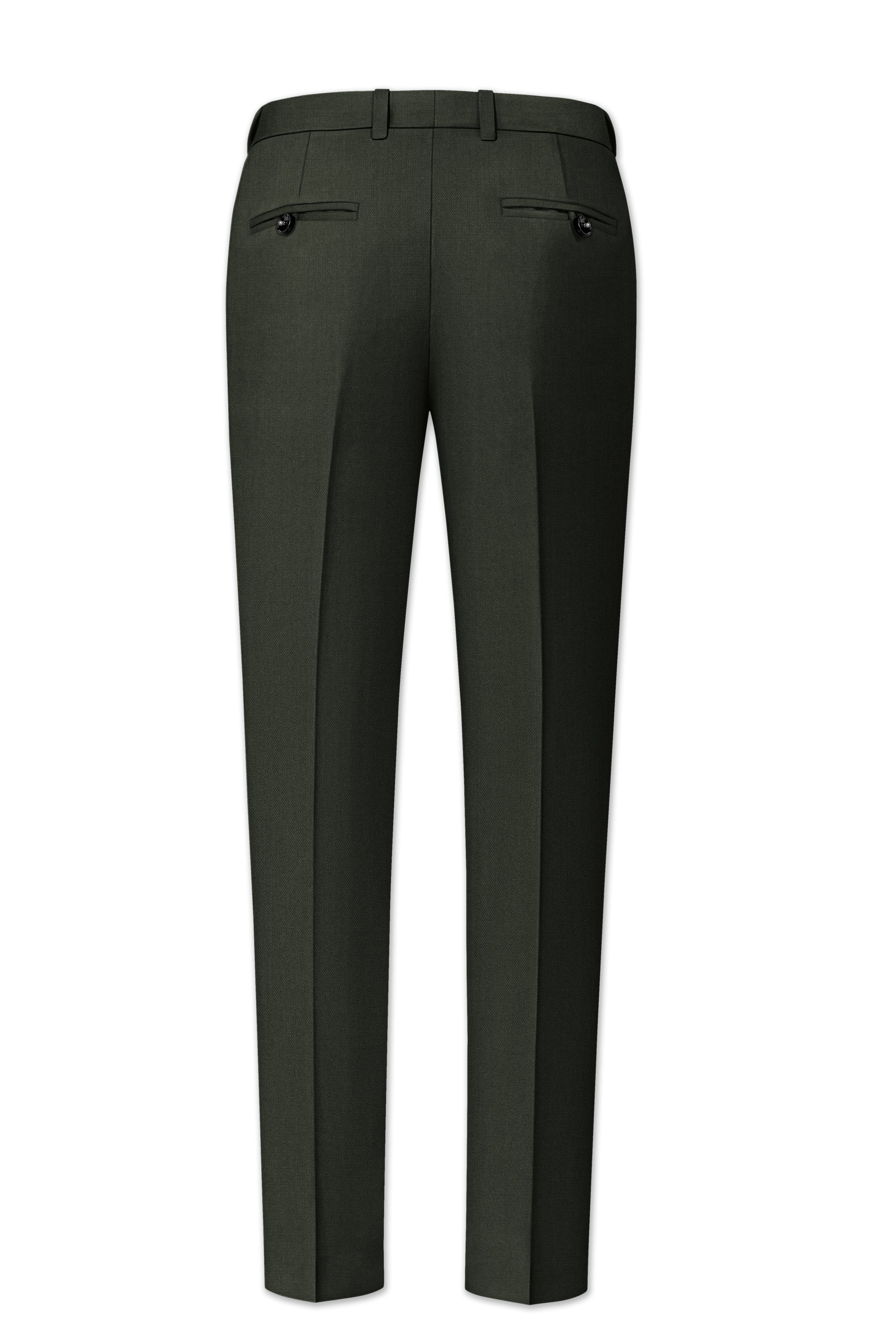 Velaro-Rangoon Green Diamond Textured Wool Rich Slight Stretch Double Breasted Suit