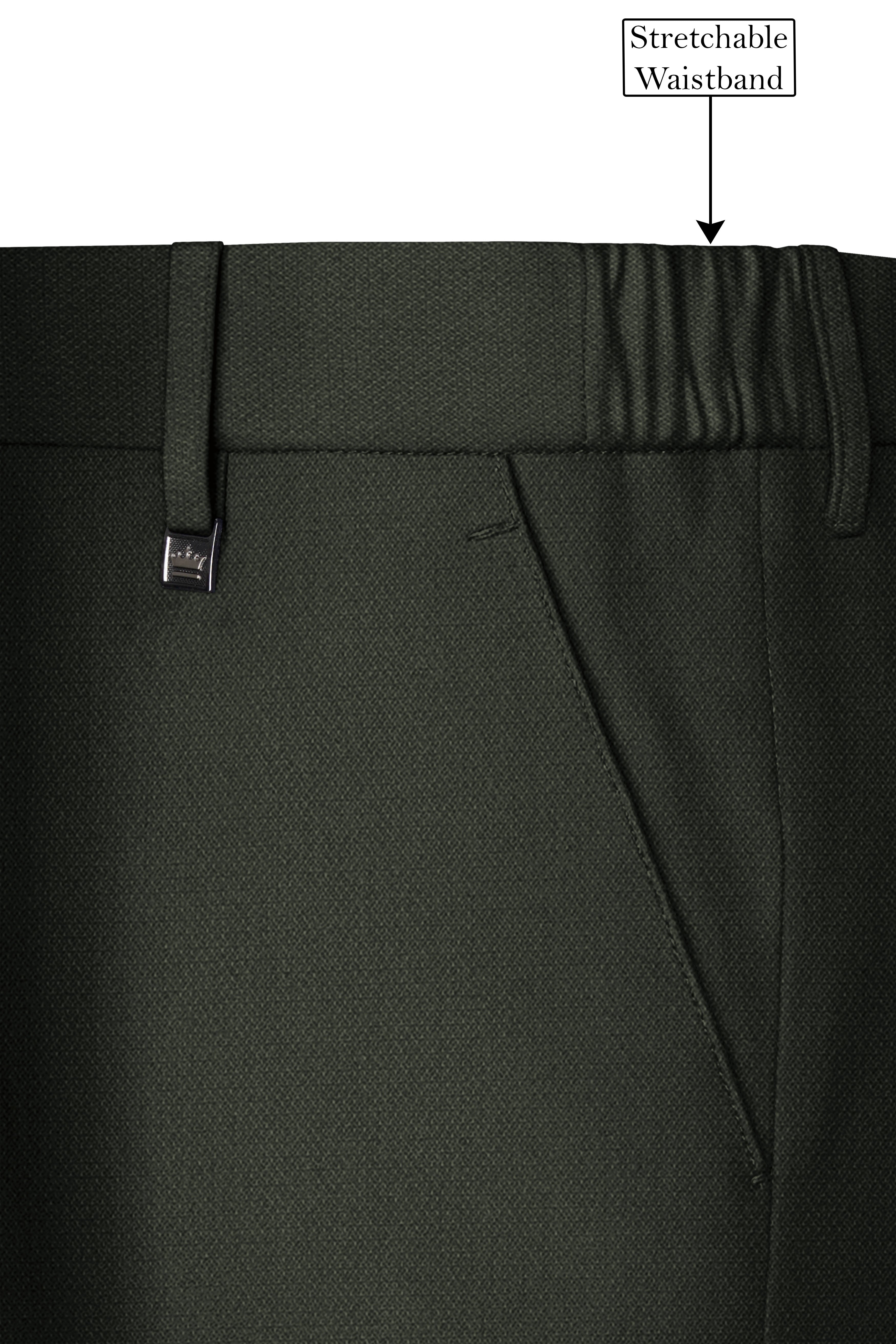 Velaro-Rangoon Green Diamond Textured Wool Rich Slight Stretch Double Breasted Suit