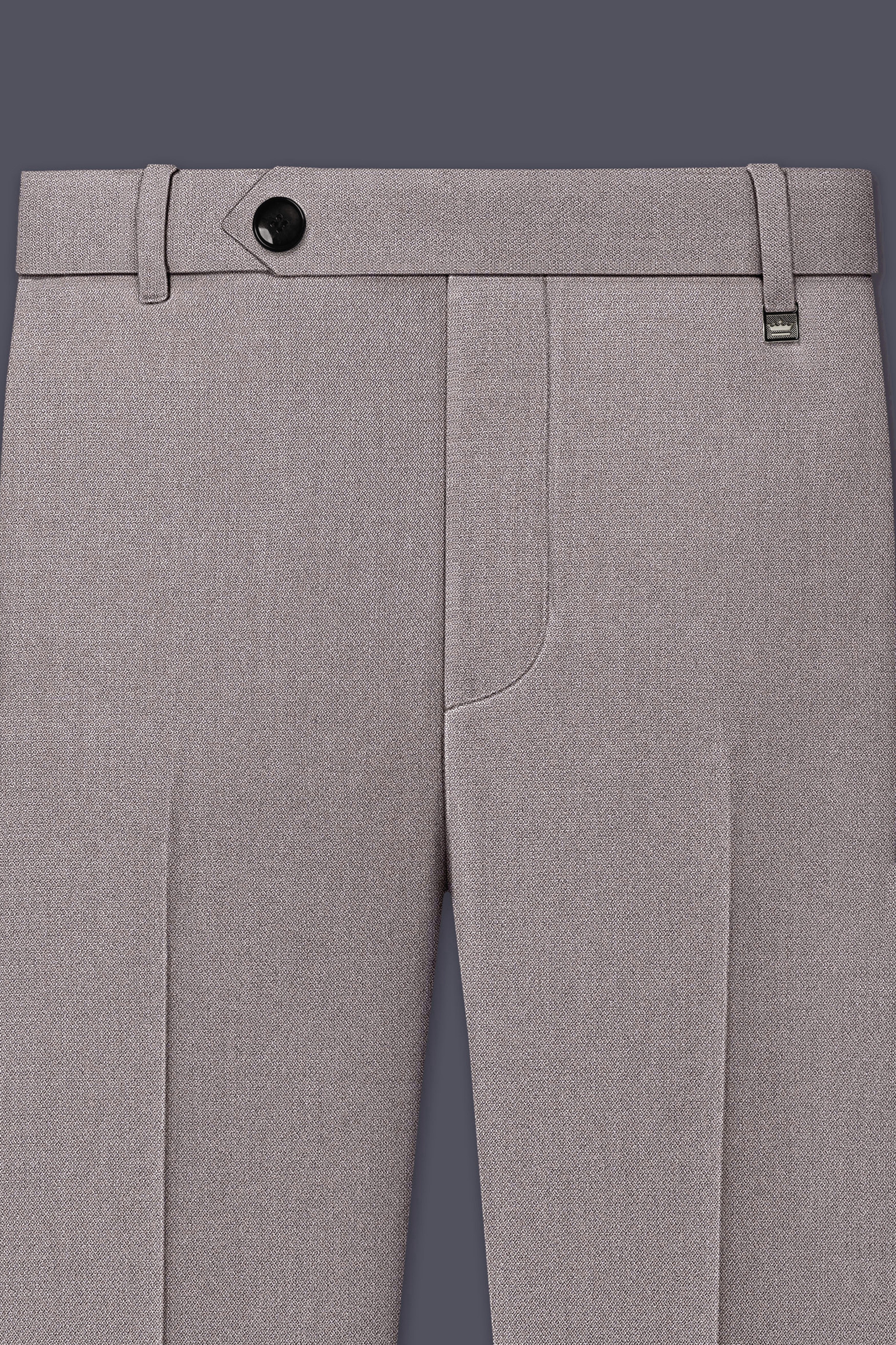 Helix-Fossil Gray Diamond Textured Wool Rich Slight Stretch Double Breasted Suit