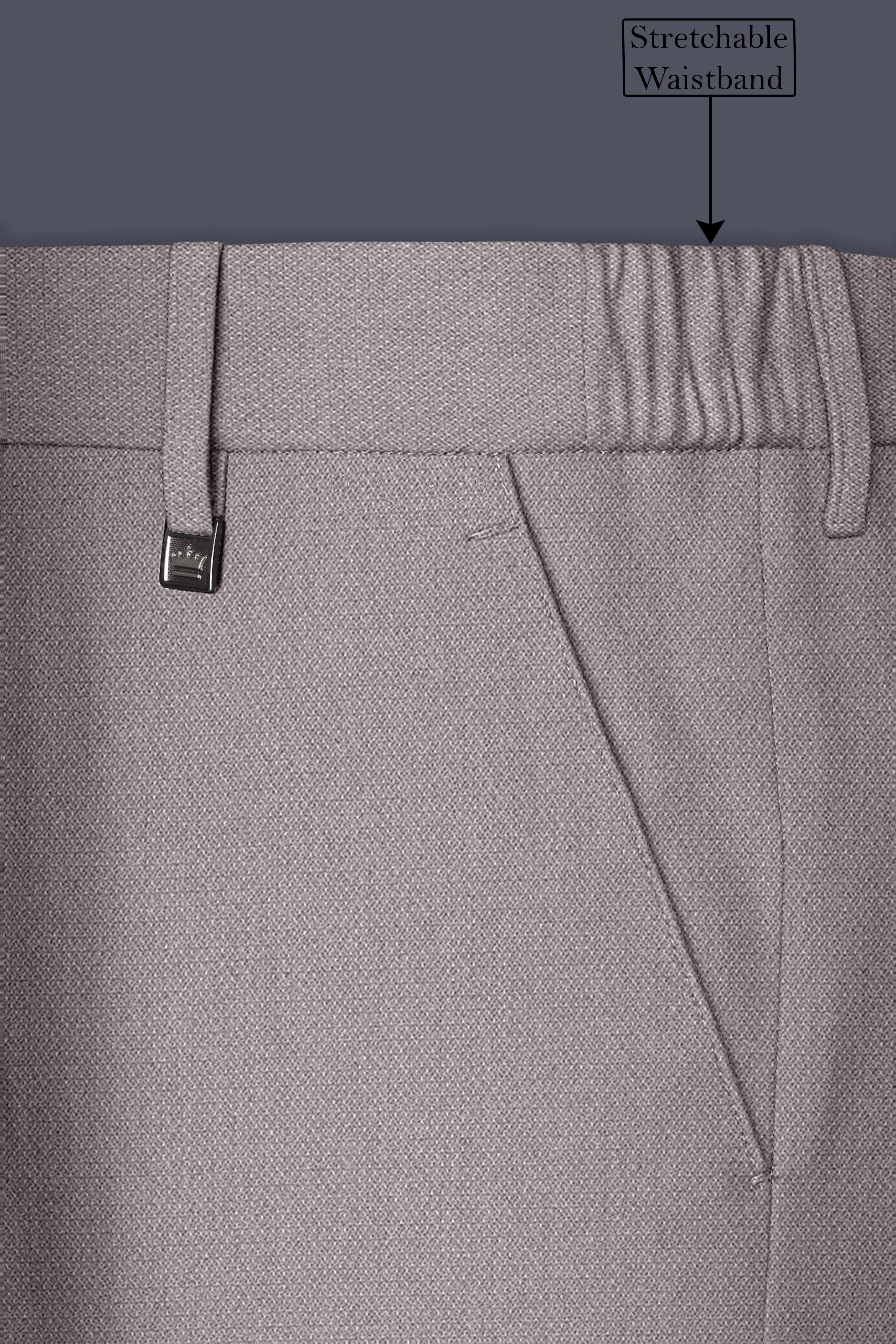 Helix-Fossil Gray Diamond Textured Wool Rich Slight Stretch Double Breasted Suit
