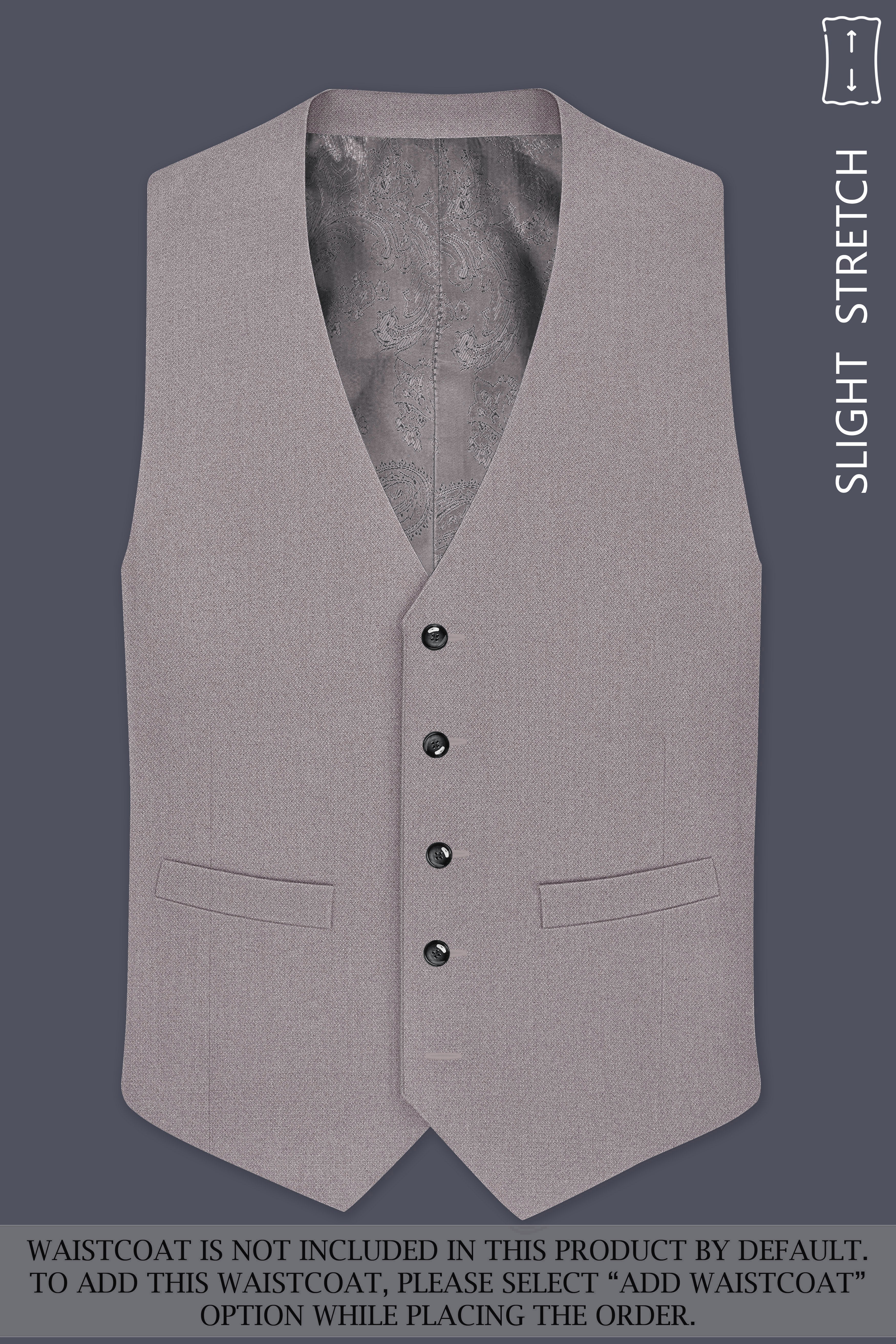 Helix-Fossil Gray Diamond Textured Wool Rich Slight Stretch Double Breasted Suit
