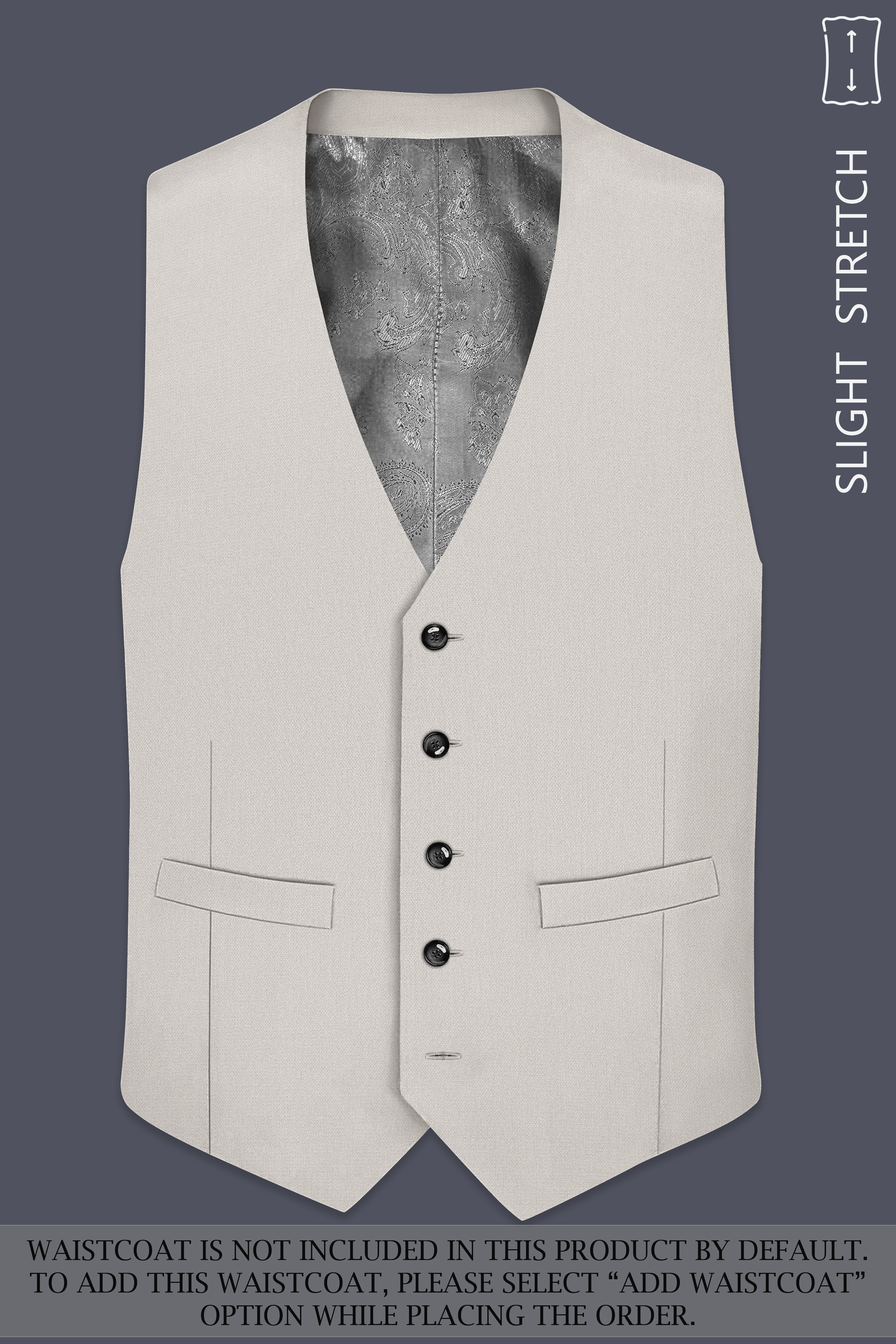 Helix-Fossil Gray Diamond Textured Wool Rich Slight Stretch Double Breasted Suit