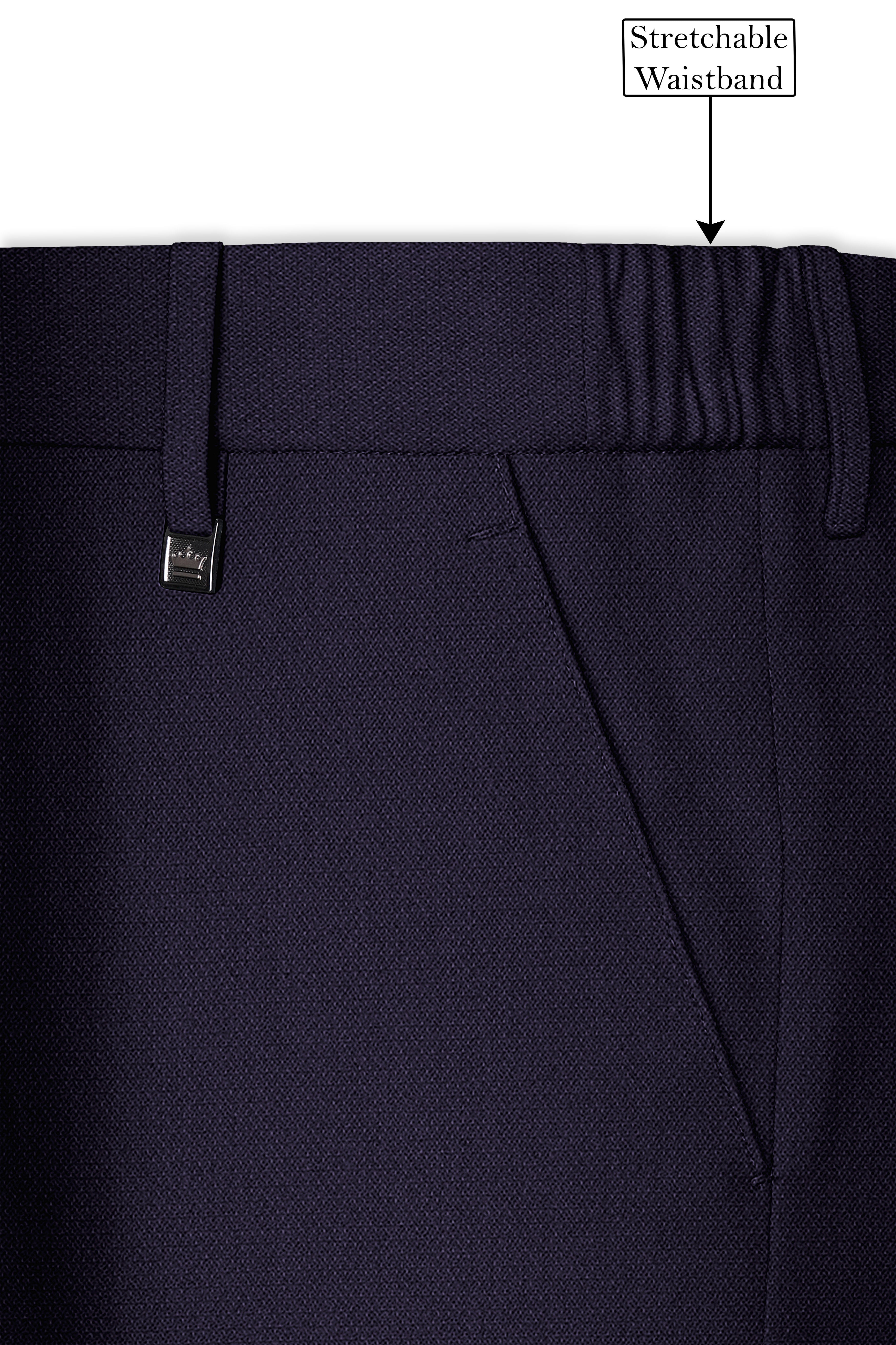 Vesper-Bastille Purple Diamond Textured Wool Rich Slight Stretch Double Breasted Suit