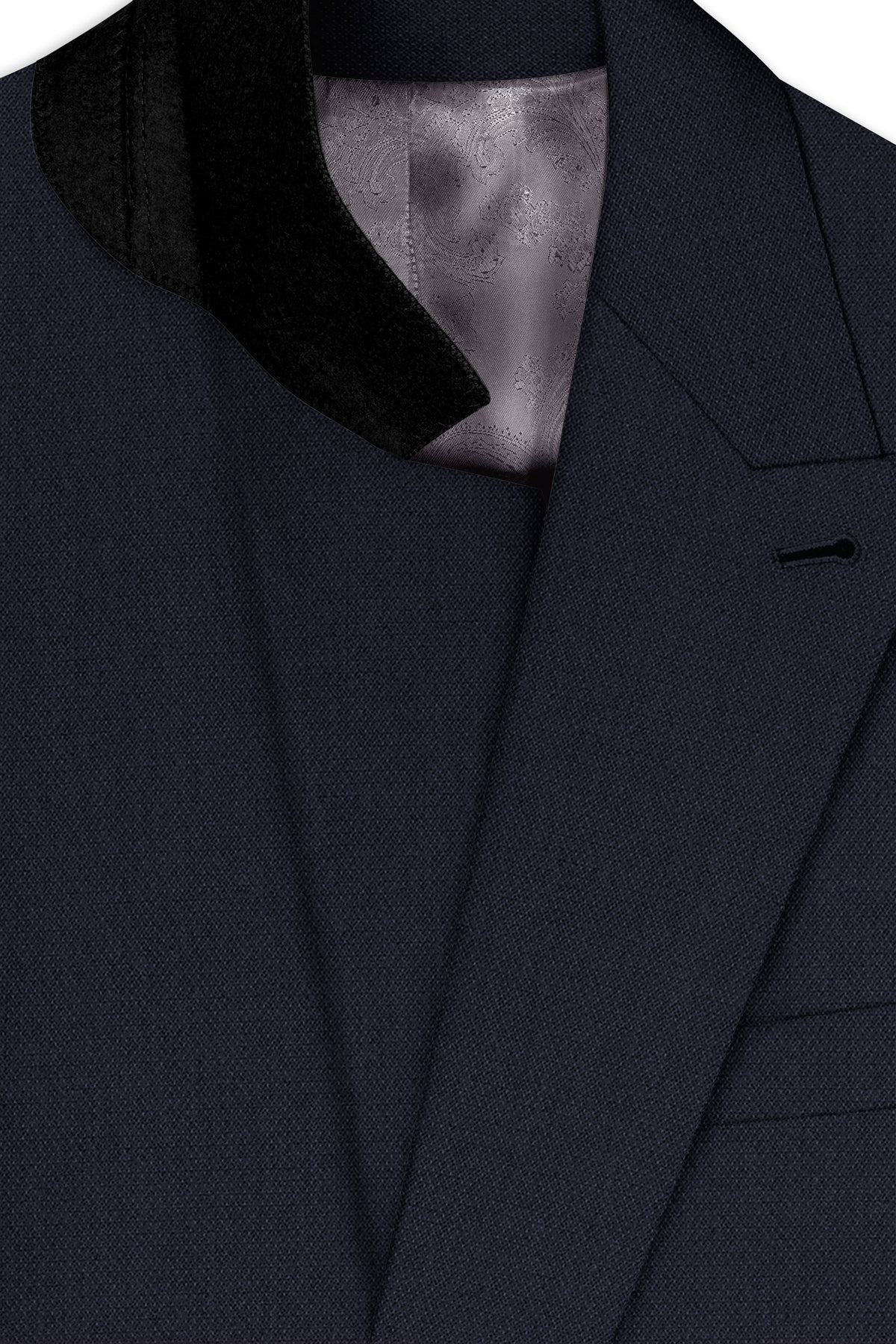 Vesper-Bastille Purple Diamond Textured Wool Rich Slight Stretch Double Breasted Suit