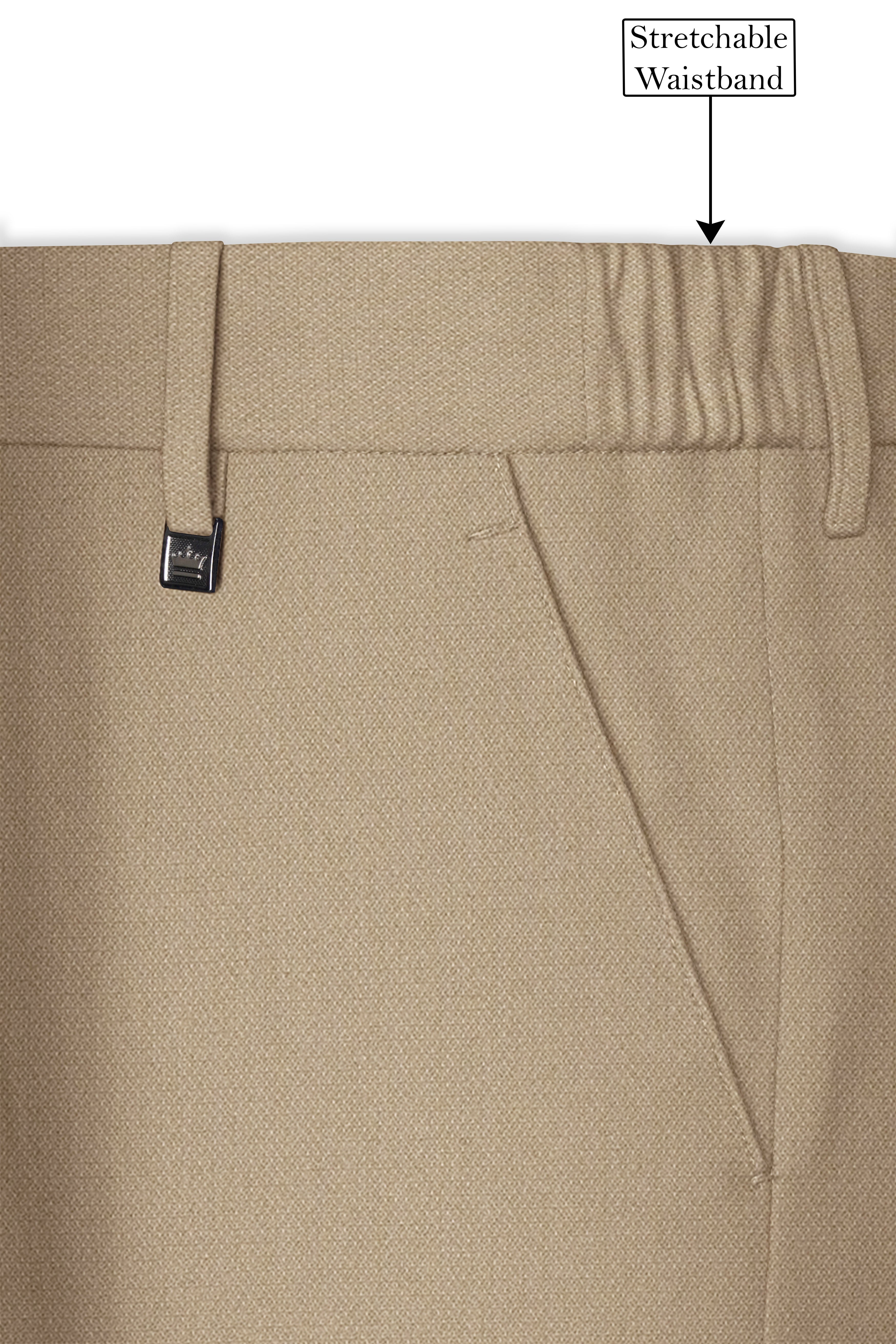 Sable-Mongoose Cream Diamond Textured Wool Rich Slight Stretch Double Breasted Suit