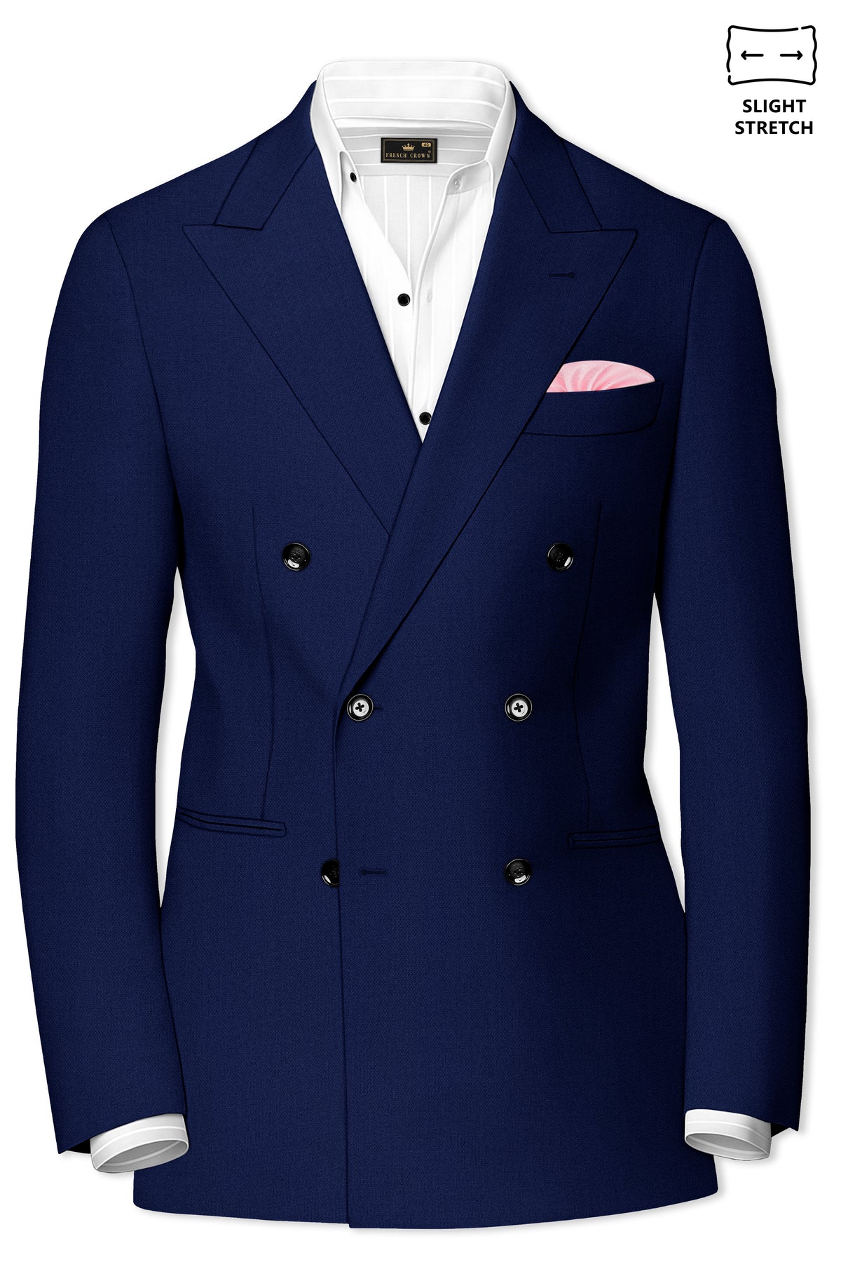 Orion-Vulcan Blue Diamond Textured Wool Rich Slight Stretch Double Breasted Suit