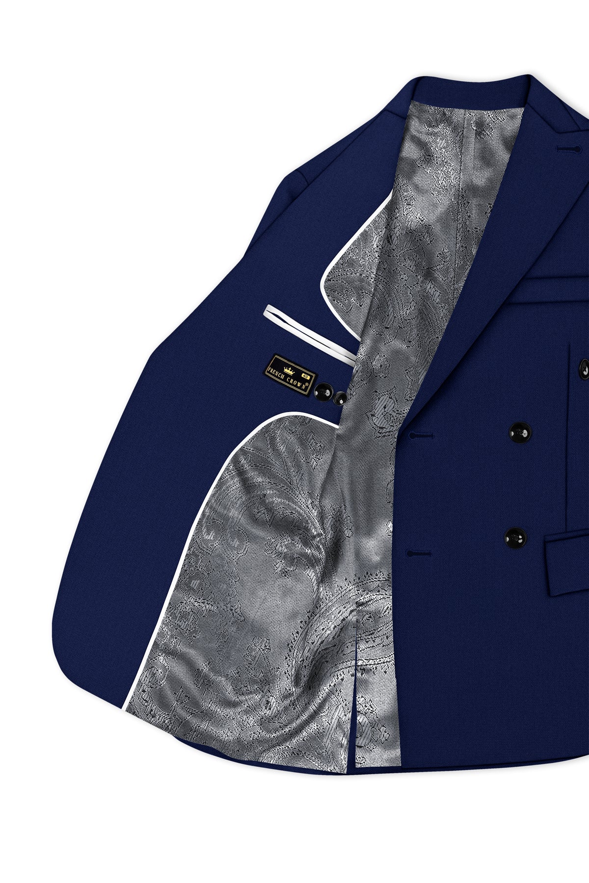 Orion-Vulcan Blue Diamond Textured Wool Rich Slight Stretch Double Breasted Suit