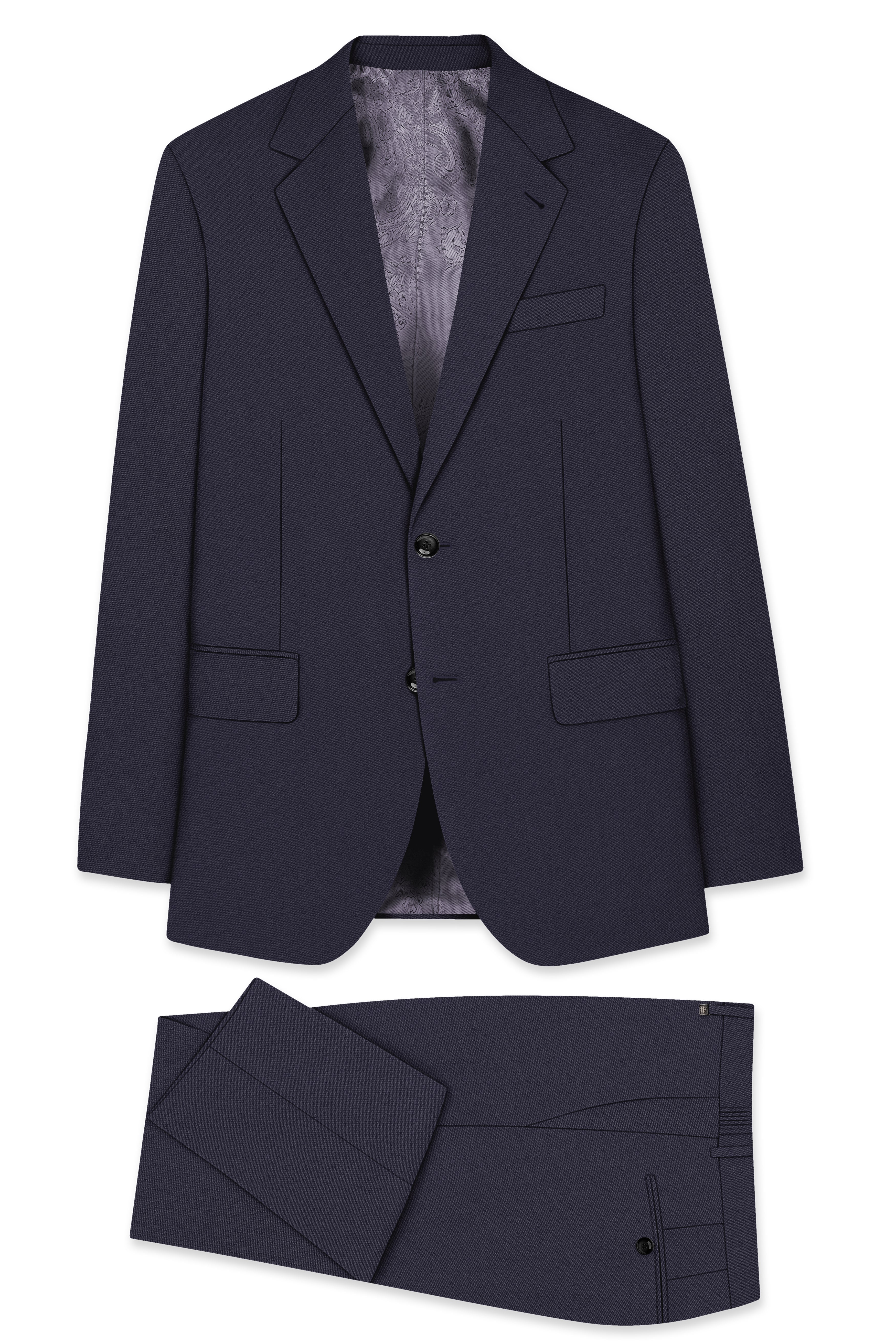 Kairo-Korean Charcoal Gray 4-Way Stretch Wrinkle-Free Wool Rich Single Breasted Suit