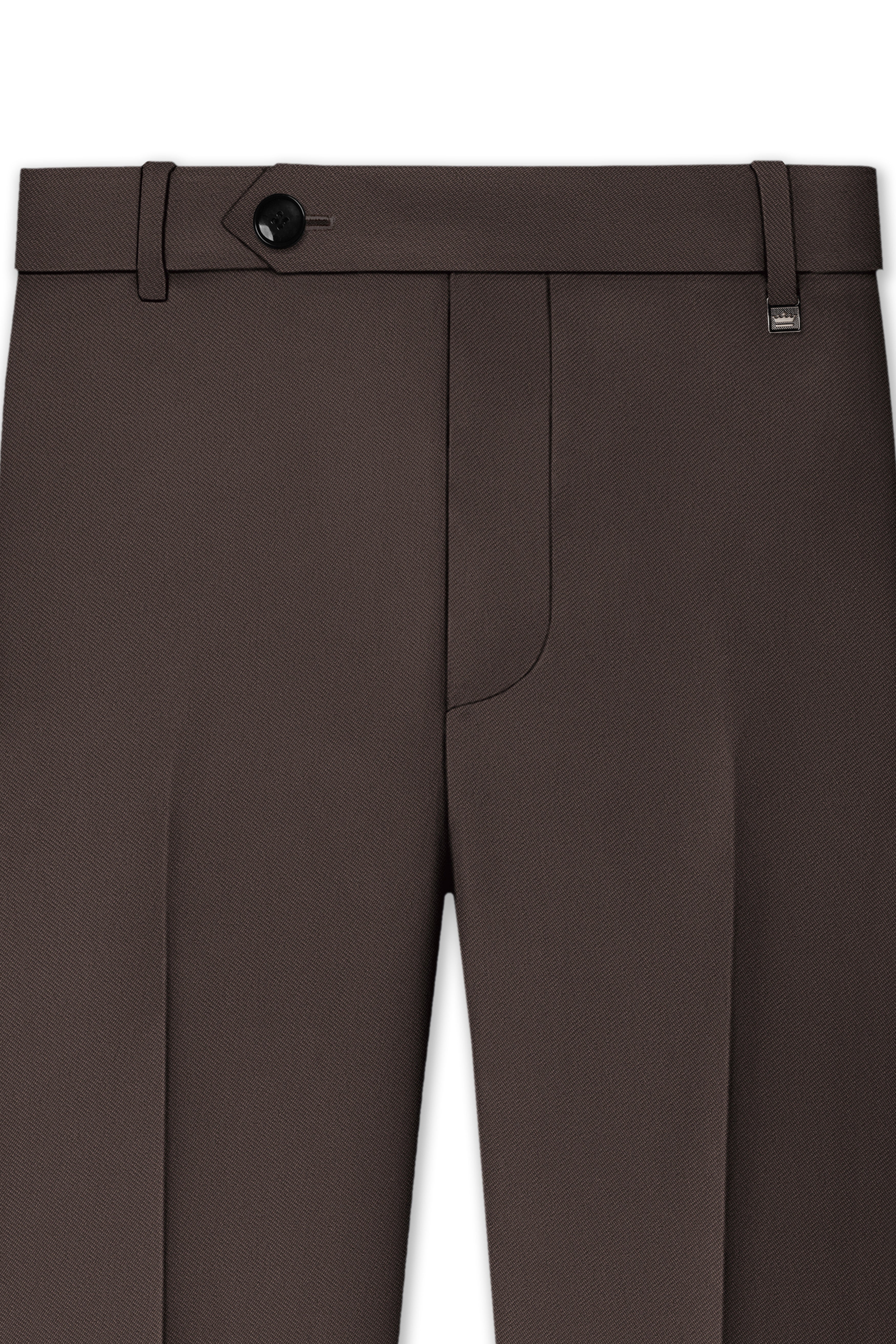 Serein-Korean Taupe Brown 4-Way Stretch Wrinkle-Free Wool Rich Single Breasted Suit