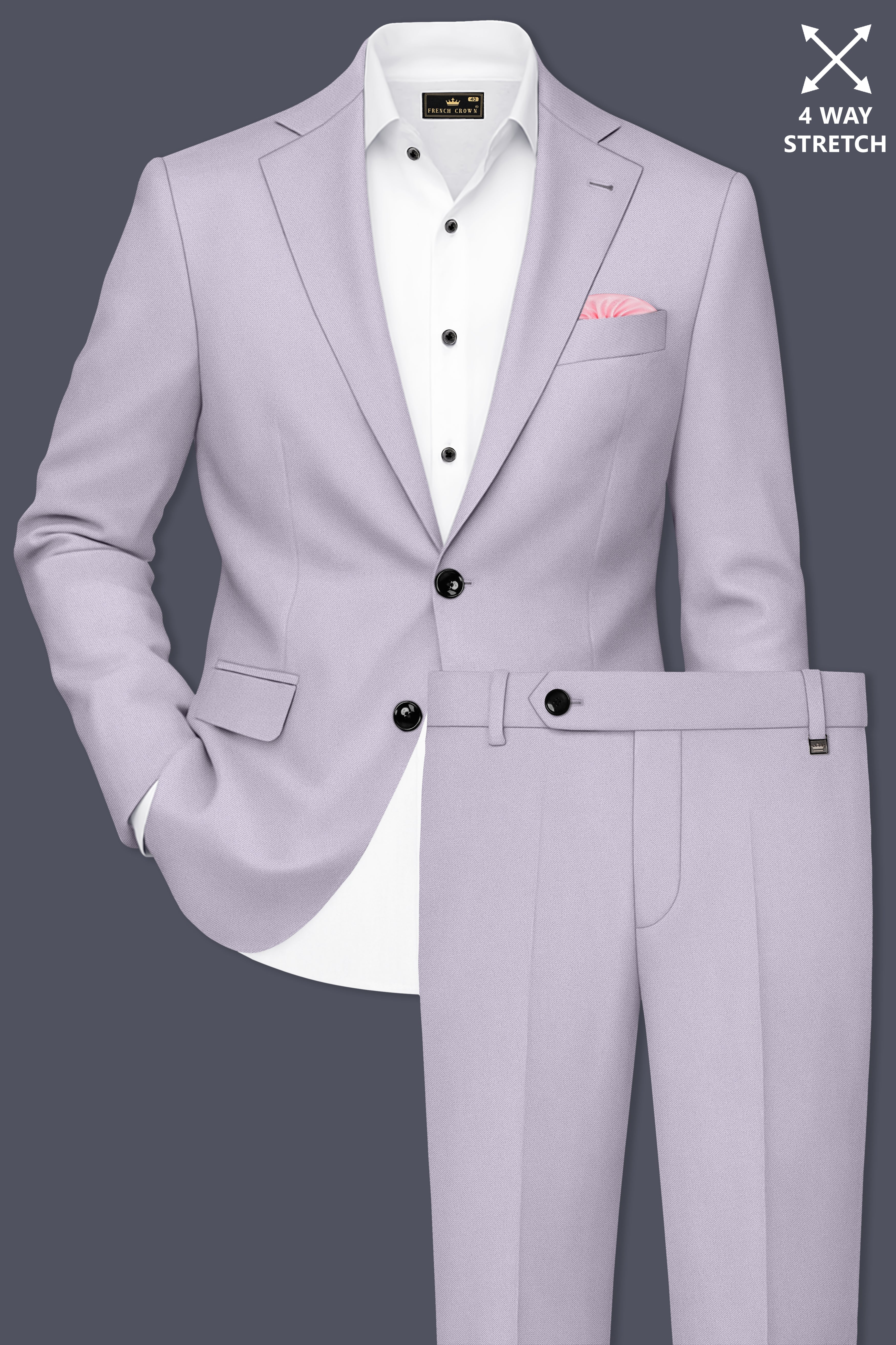 Aegis-Korean Iron Gray 4-Way Stretch Wrinkle-Free Wool Rich Single Breasted Suit