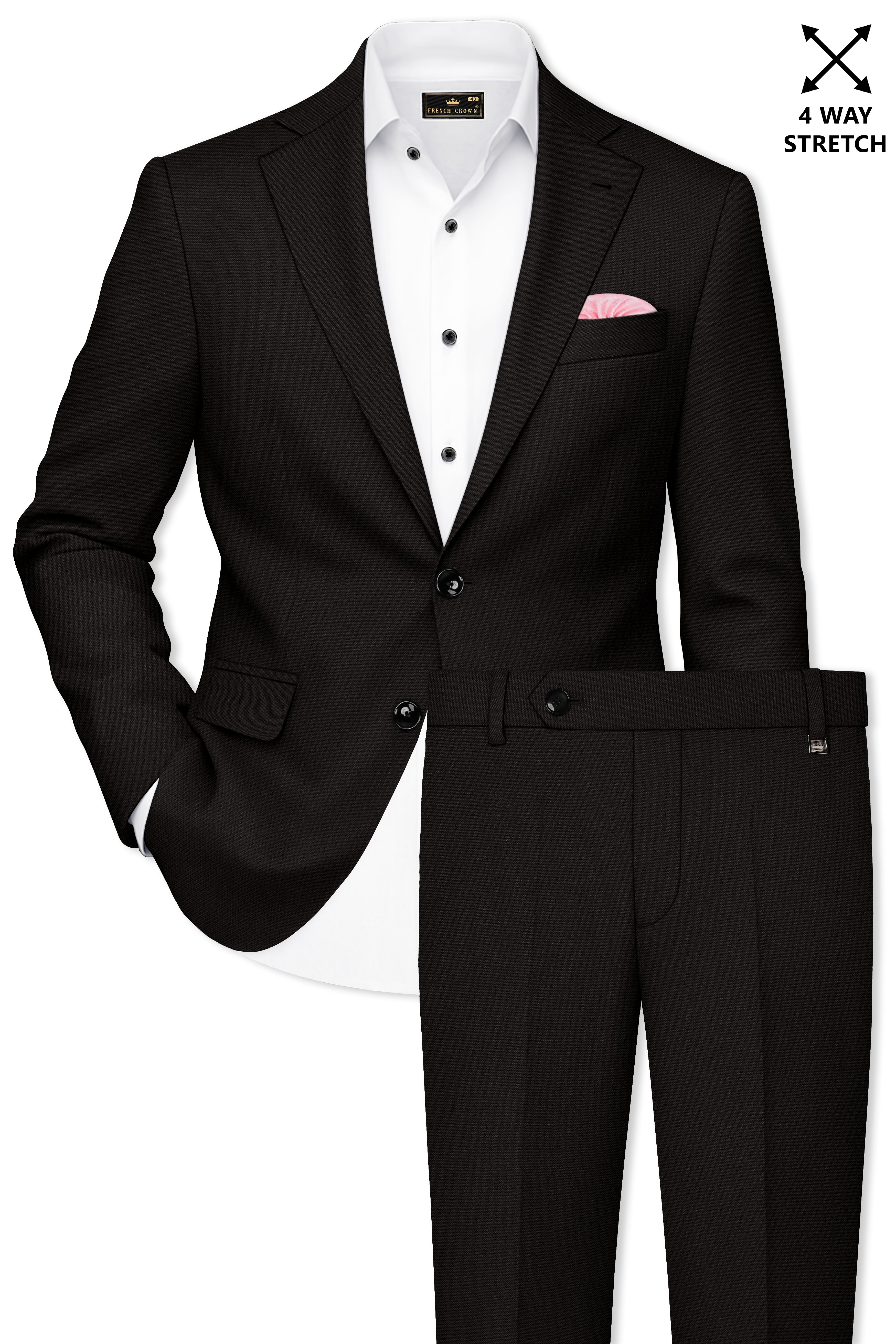 Bronze-Korean Zeus Brown 4-Way Stretch Wrinkle-Free Wool Rich Single Breasted Suit