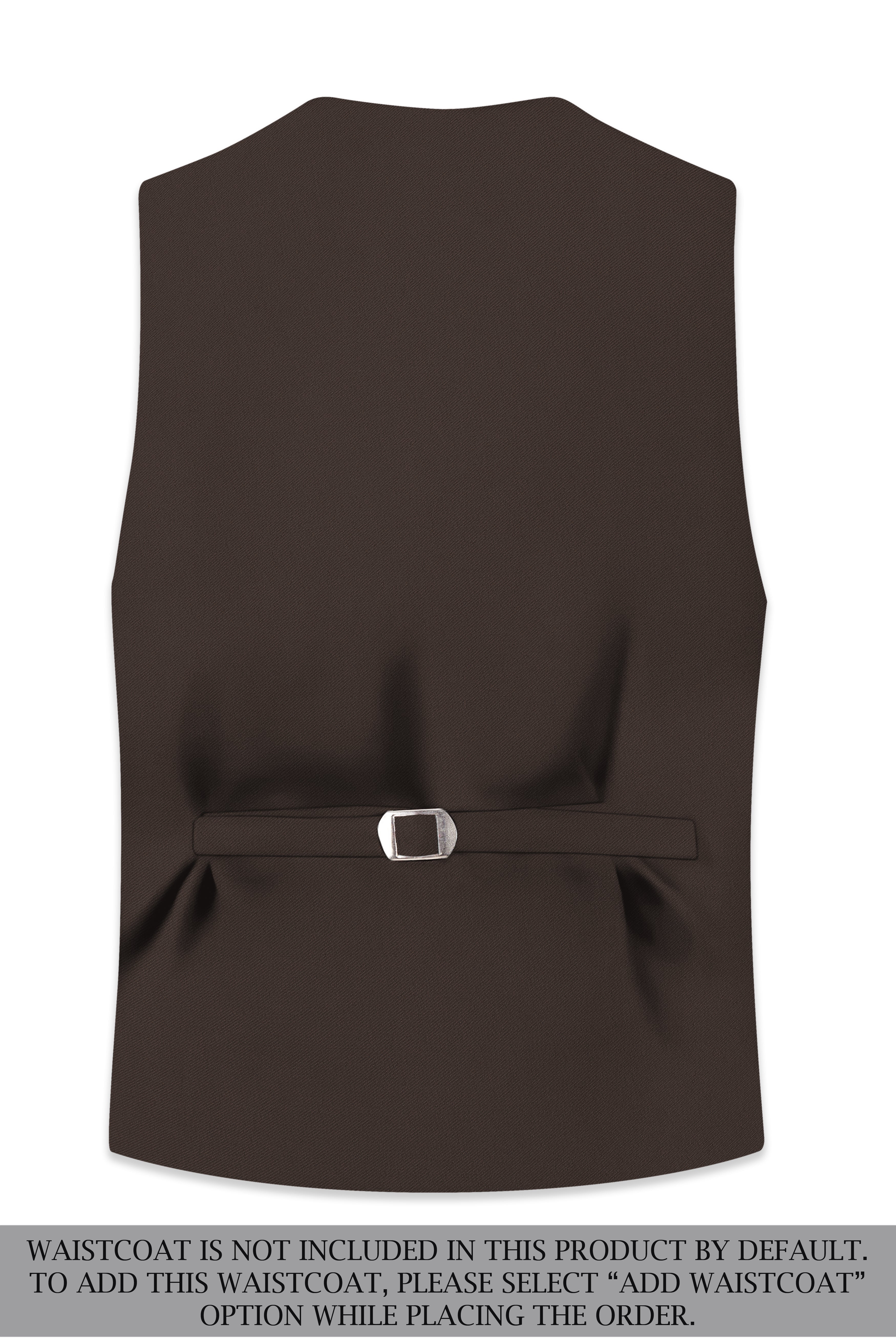 Serein-Korean Taupe Brown 4-Way Stretch Wrinkle-Free Wool Rich Double Breasted Suit