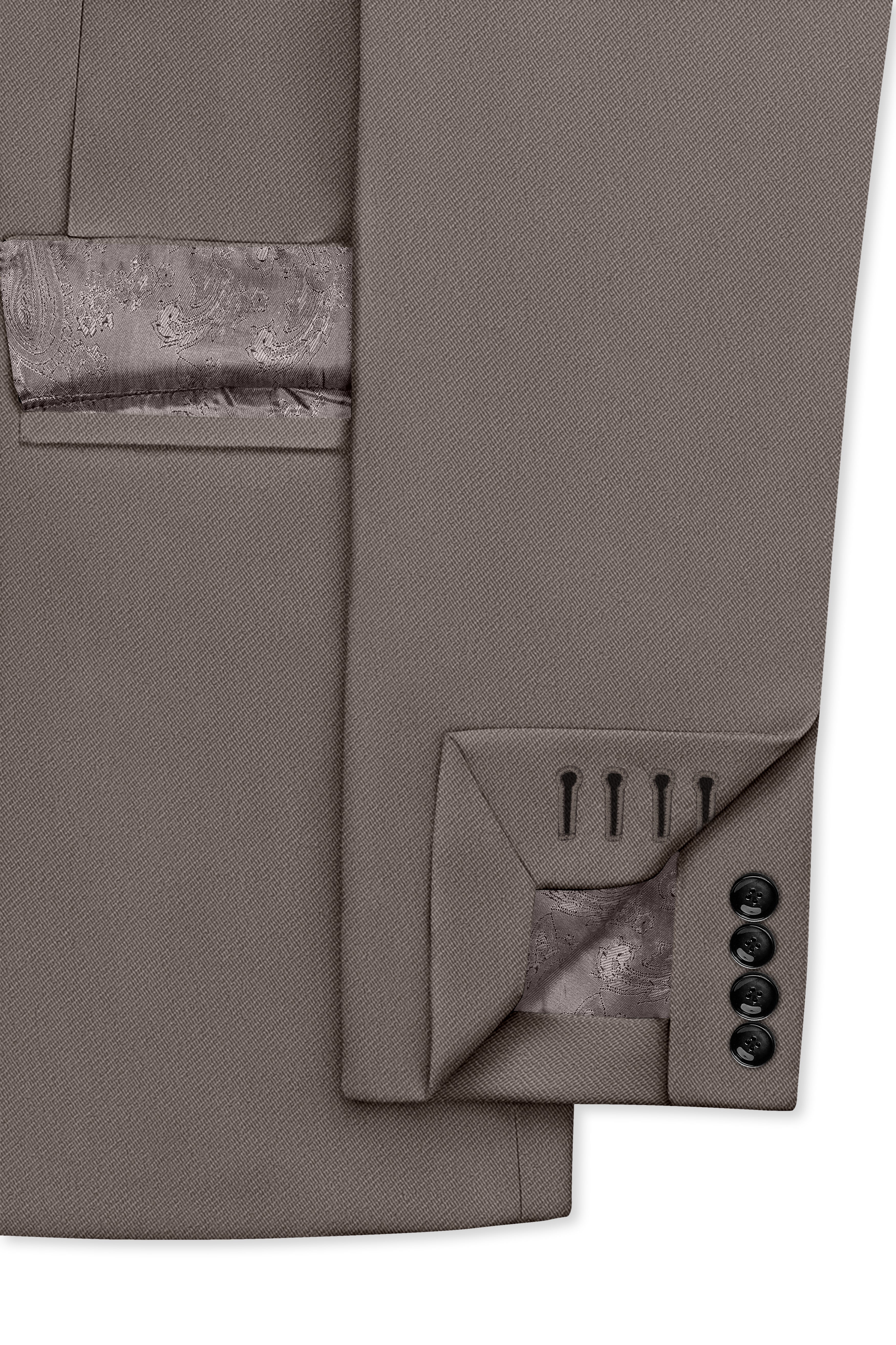 Monarch-Korean Flint Brown 4-Way Stretch Wrinkle-Free Wool Rich Double Breasted Suit