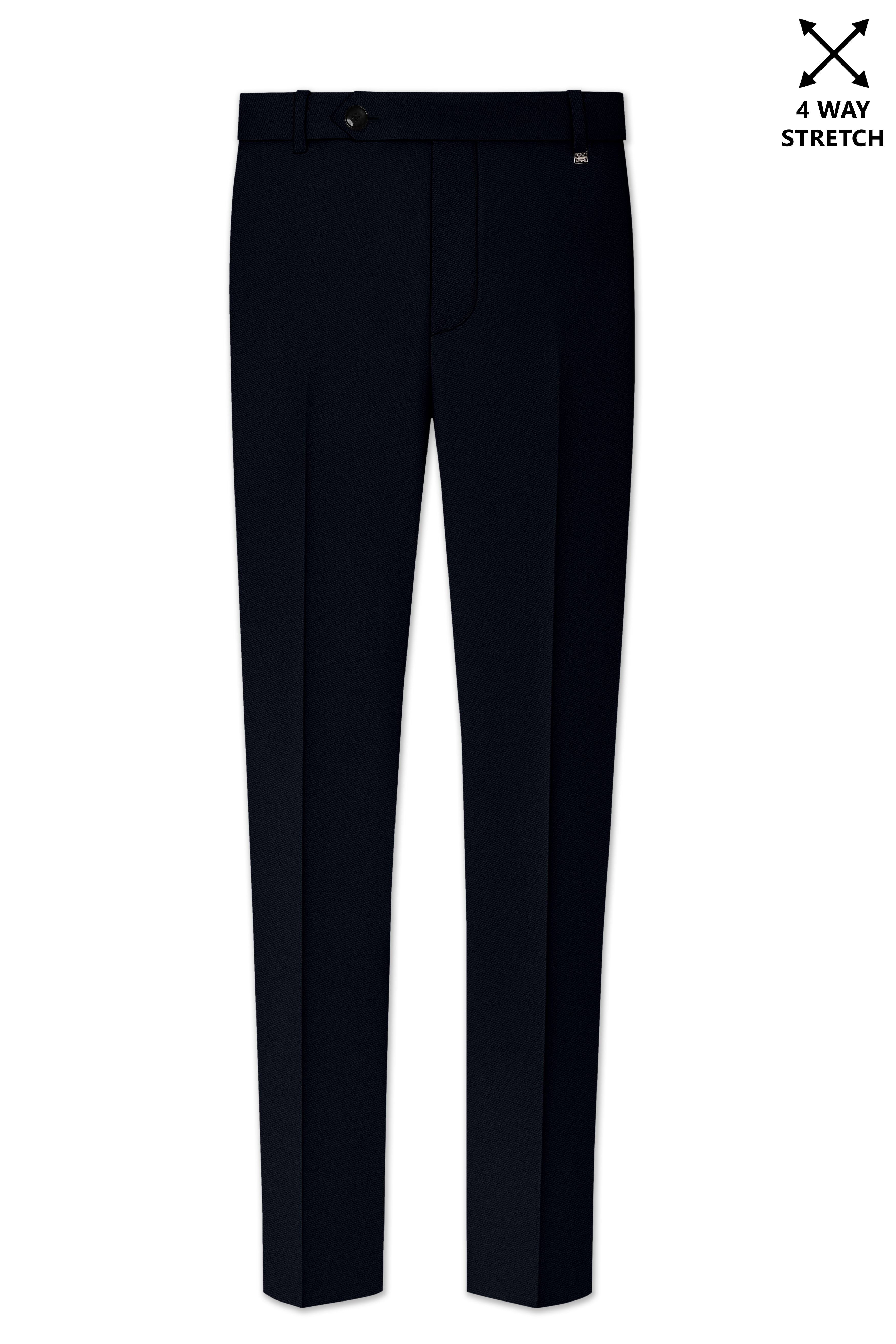 Nero-Korean Tealish Navy 4-Way Stretch Wrinkle-Free Wool Rich Single Breasted Suit