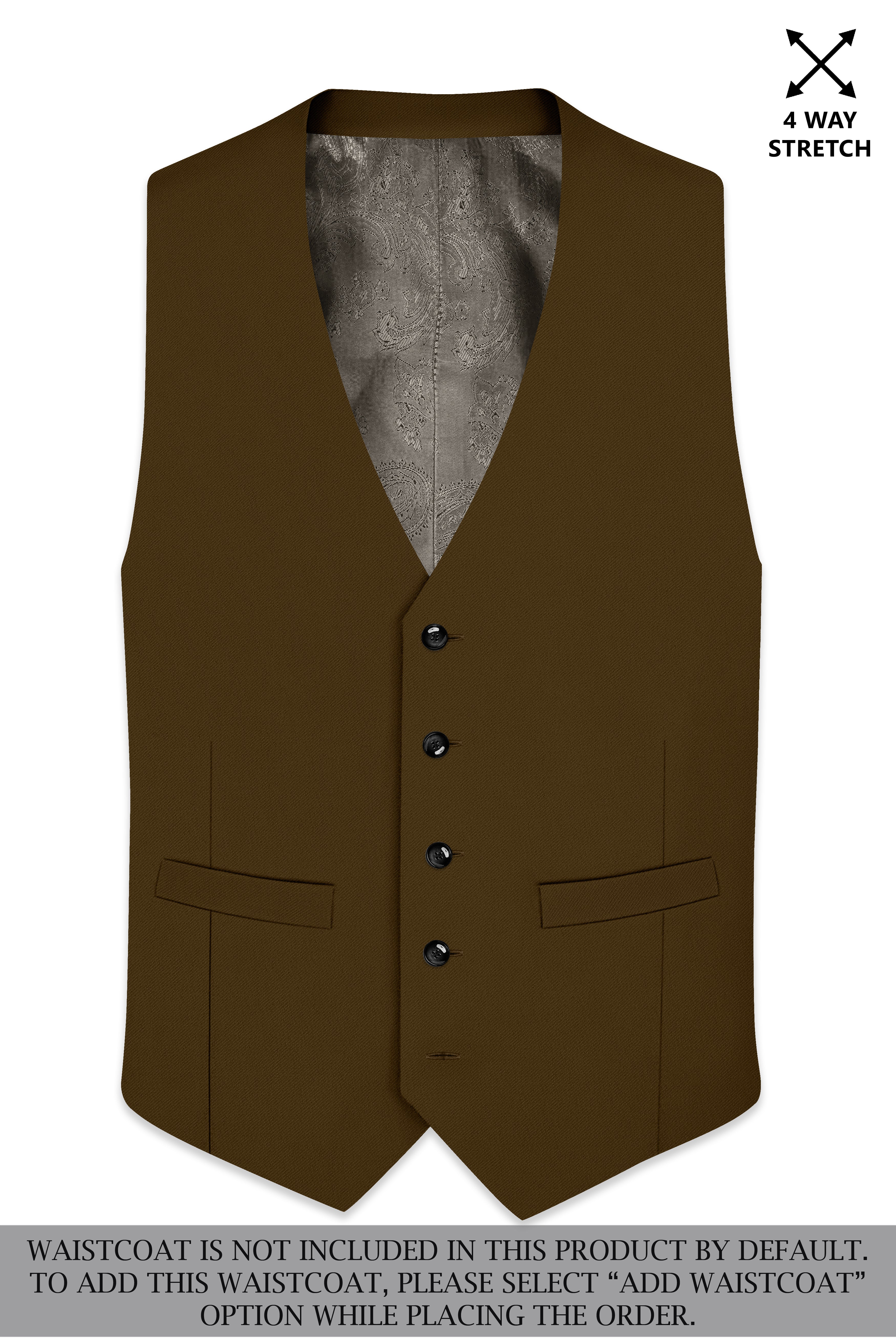 Terra-Korean Tumbleweed Brown 4-Way Stretch Wrinkle-Free Wool Rich Single Breasted Suit