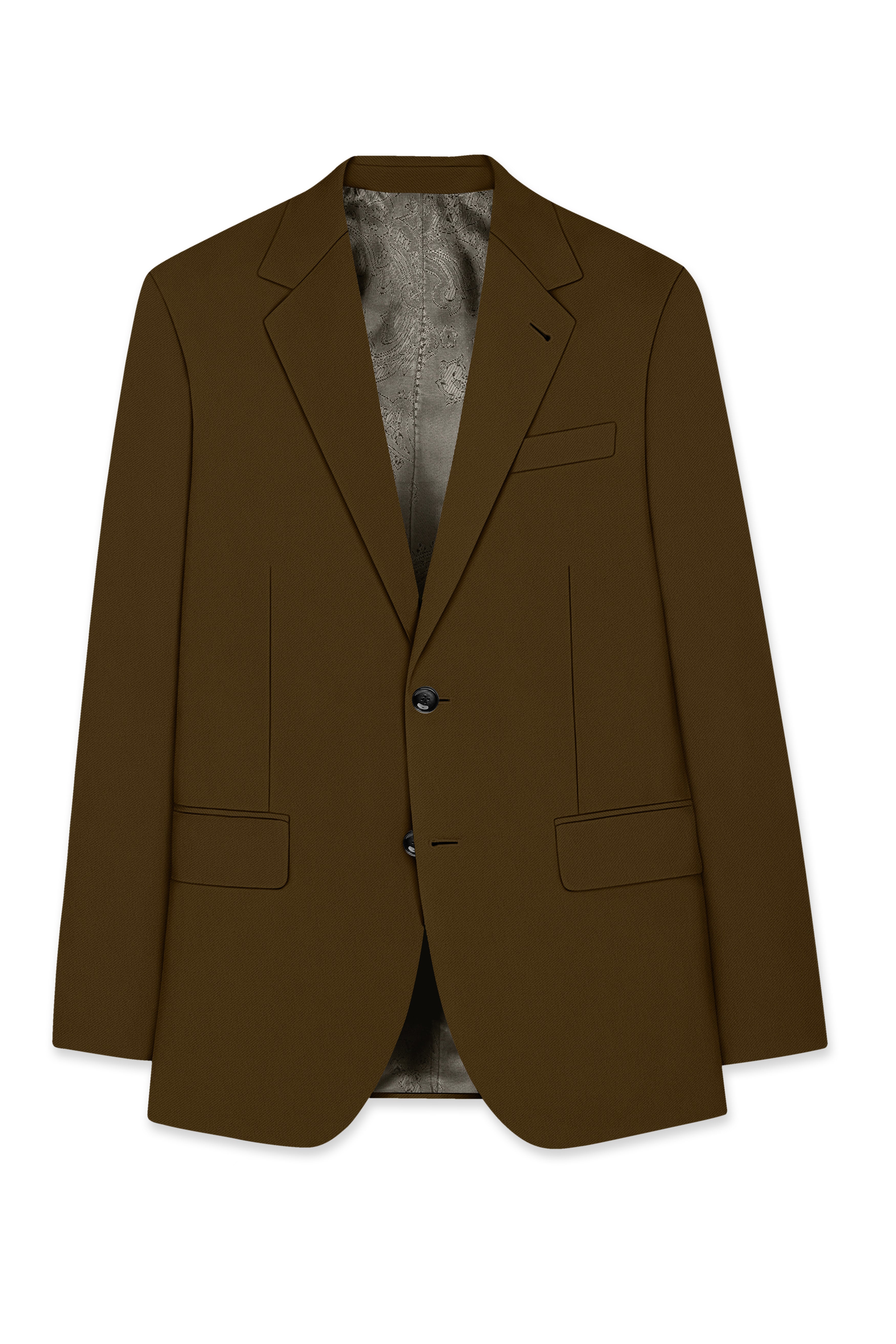 Terra-Korean Tumbleweed Brown 4-Way Stretch Wrinkle-Free Wool Rich Single Breasted Suit
