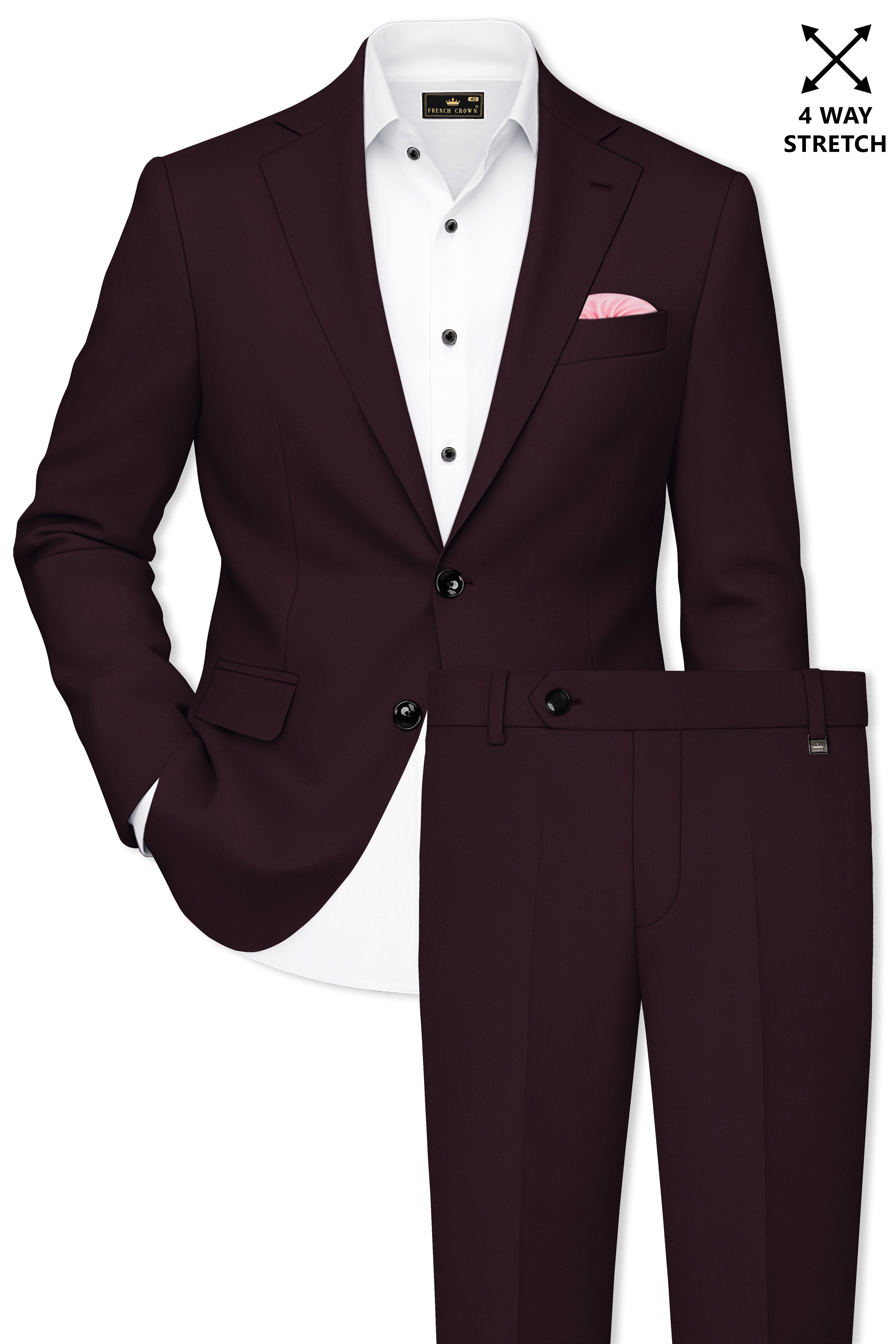 Imperio-korean Eclipse Purple 4-Way Stretch Wrinkle-Free Wool Rich Single Breasted Suit