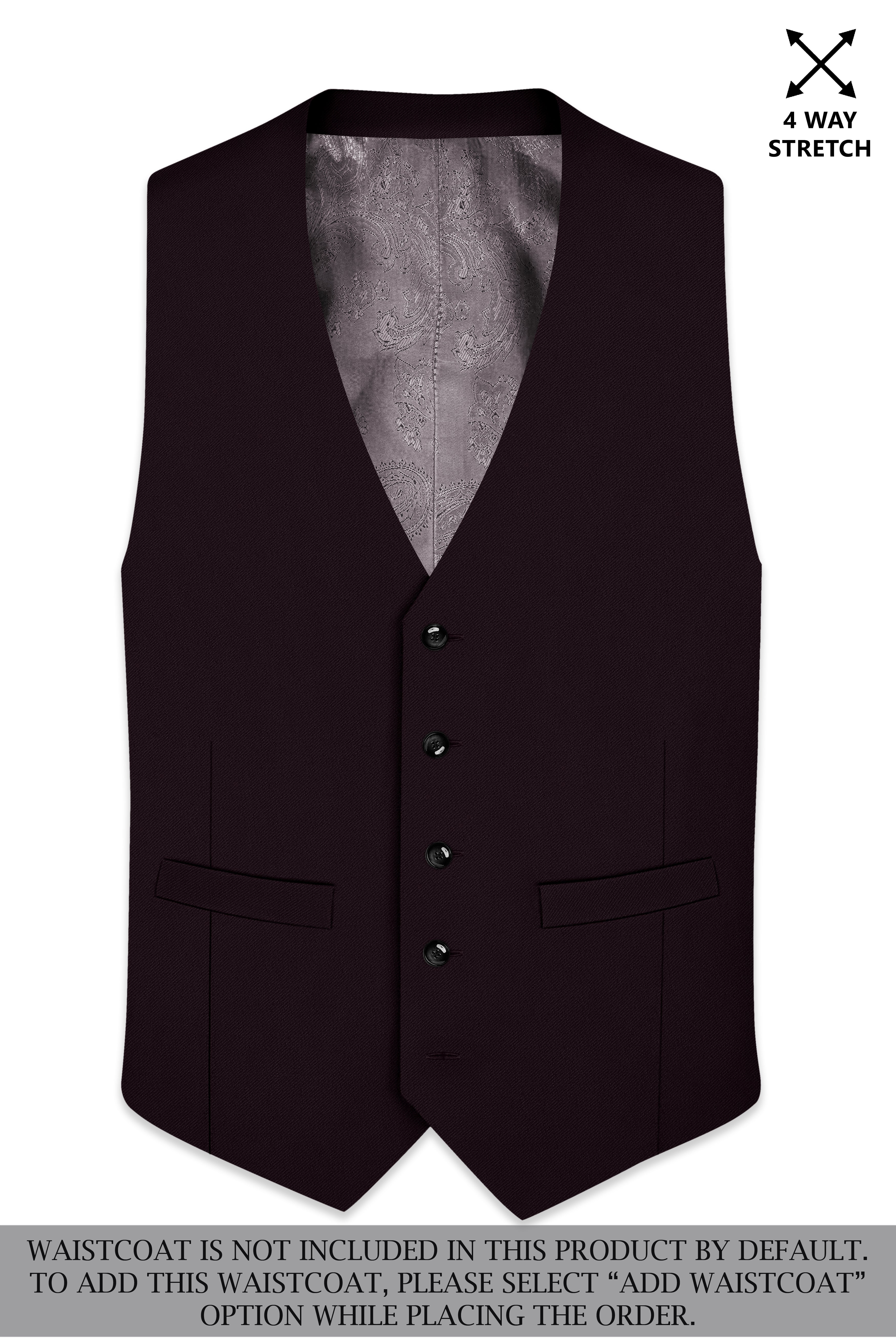 Merlot-Korean Wine Purple 4-Way Stretch Wrinkle-Free Wool Rich Single Breasted Suit