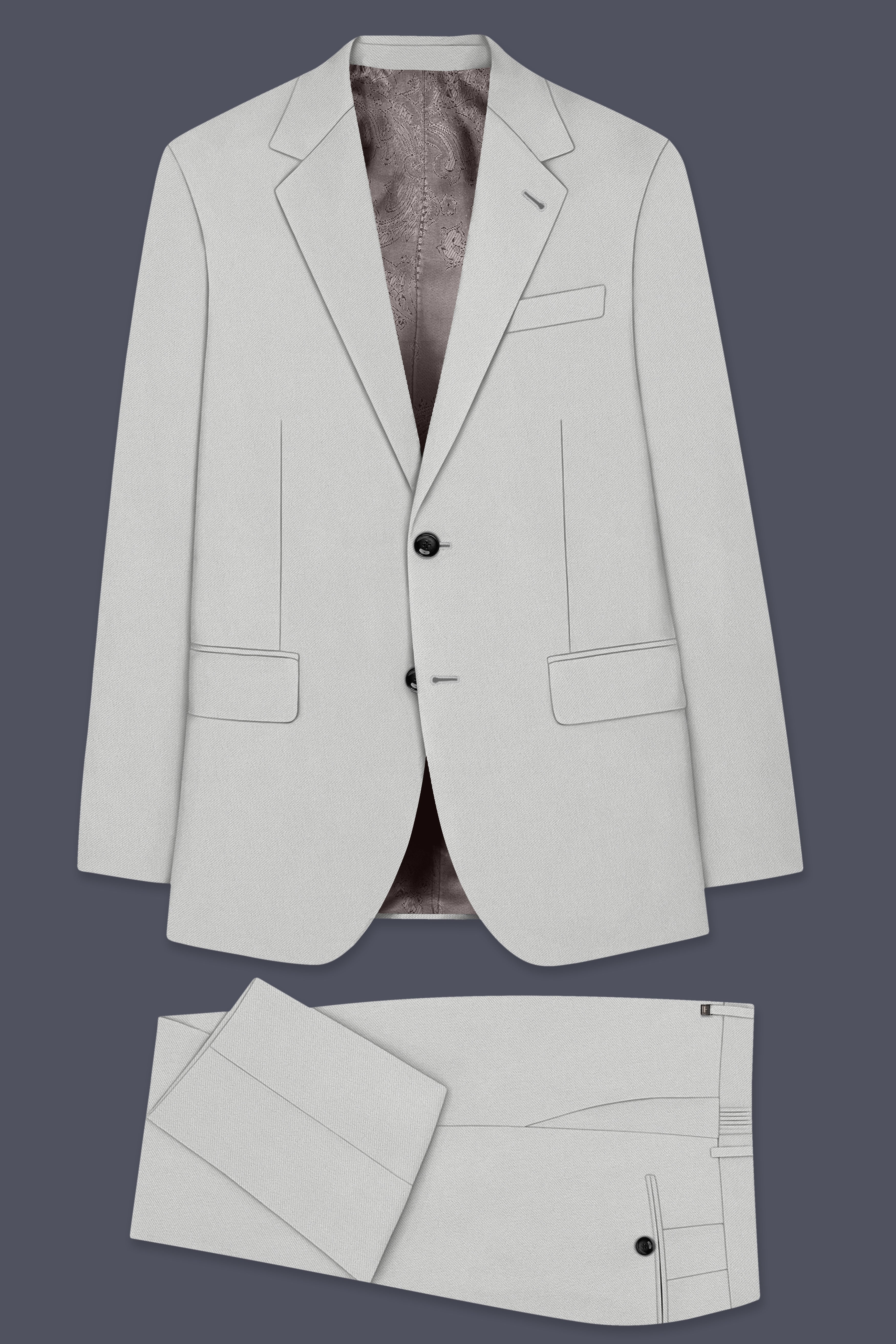 Axiom-Korean Nickel Gray 4-Way Stretch Wrinkle-Free Wool Rich Single Breasted Suit