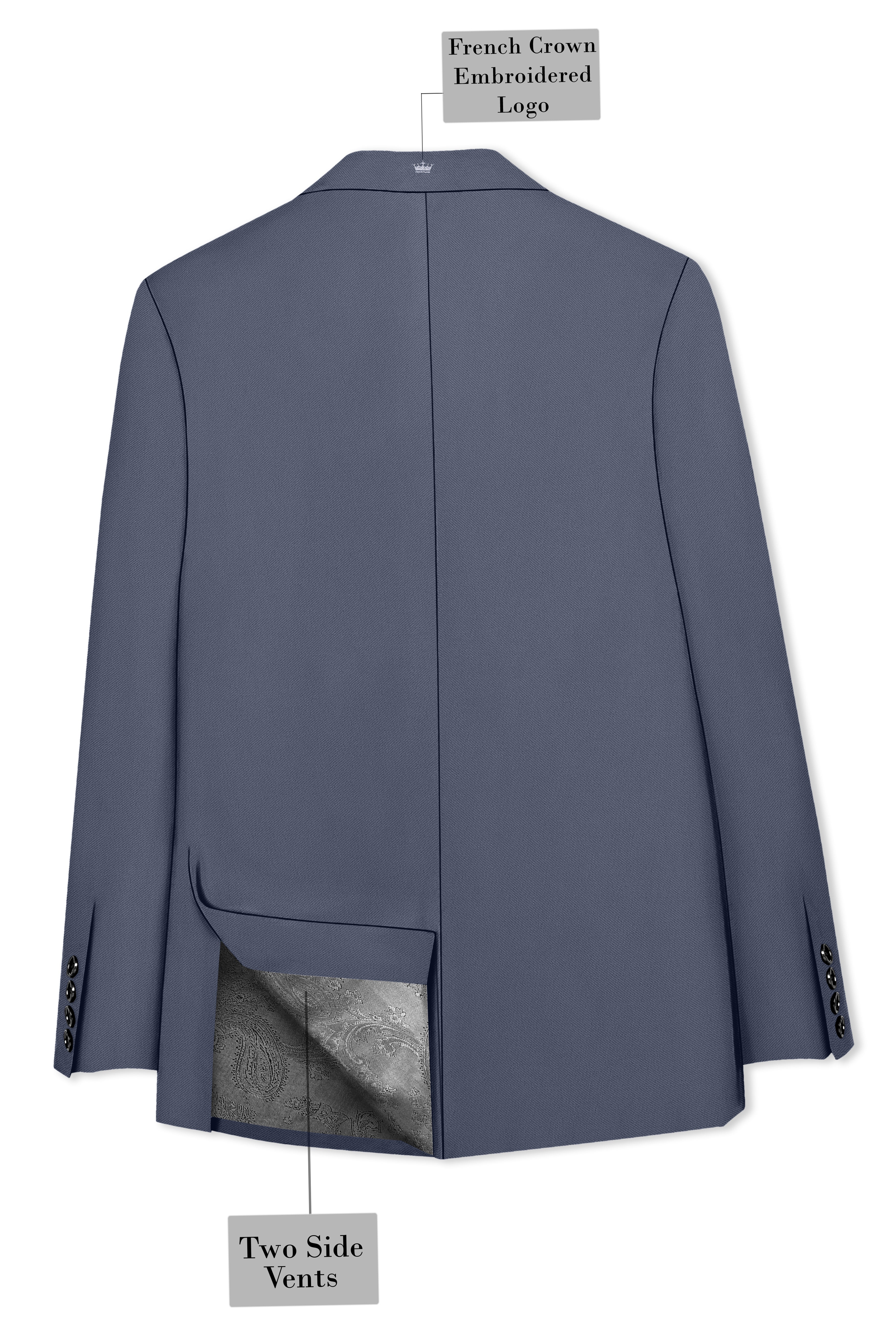 Monarch-Korean Dolphin Gray 4-Way Stretch Wrinkle-Free Wool Rich Single Breasted Suit