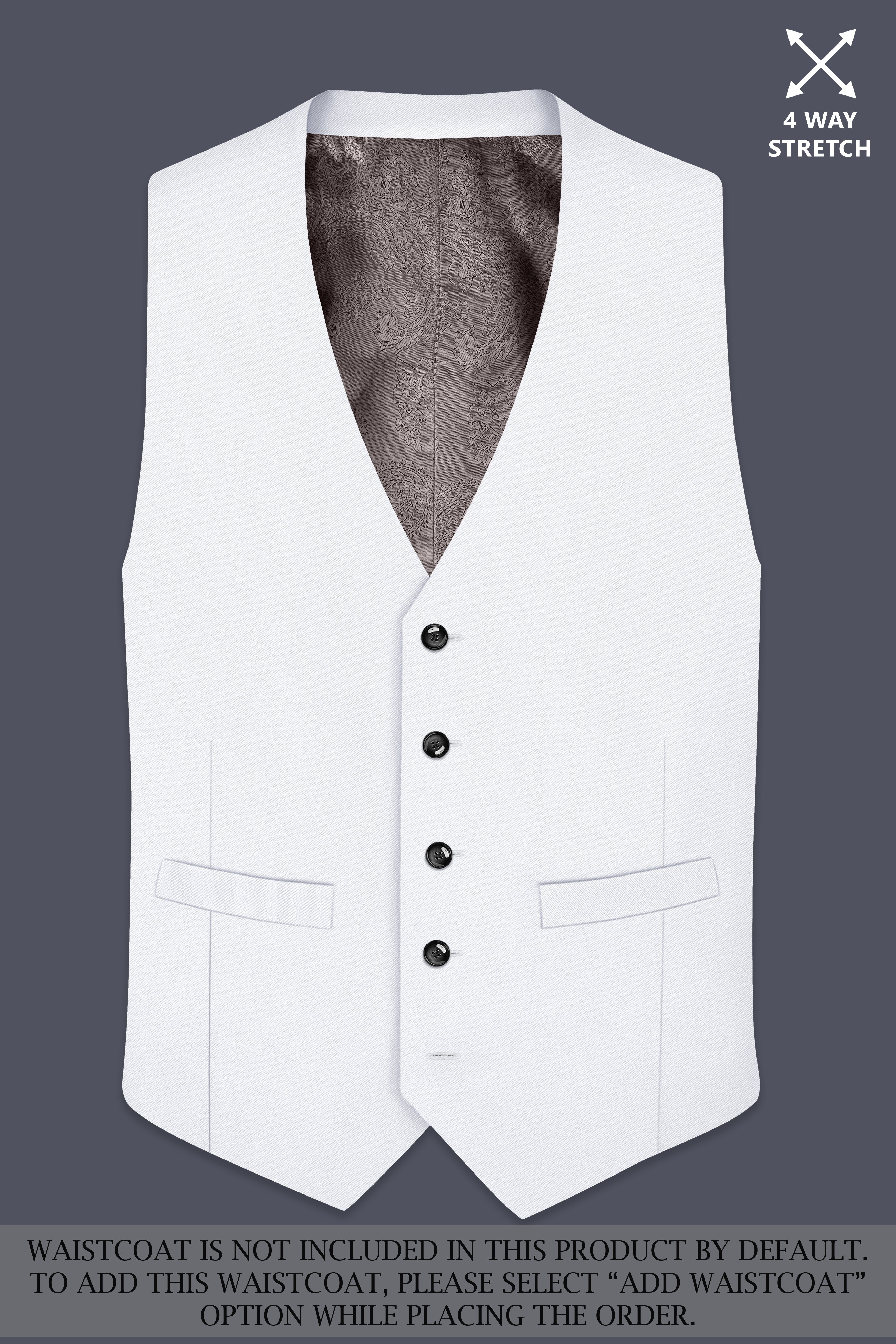 Lumier-Korean Bright White 4-Way Stretch Wrinkle-Free Wool Rich Single Breasted Suit